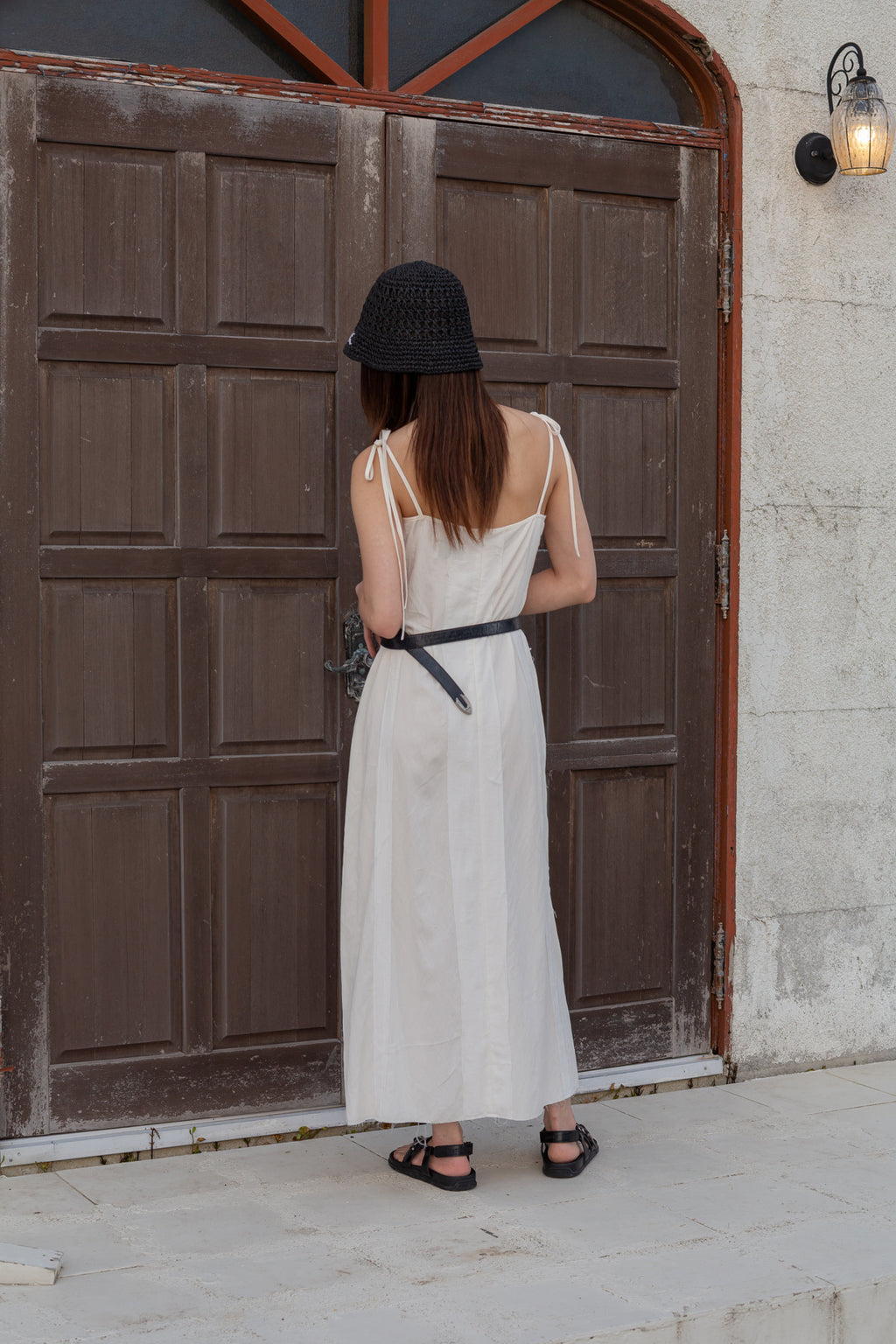 Matin Kim - Hook And Eye Layered Long Dress (Ivory) product image 11 | TRAB K-Fashion Australia