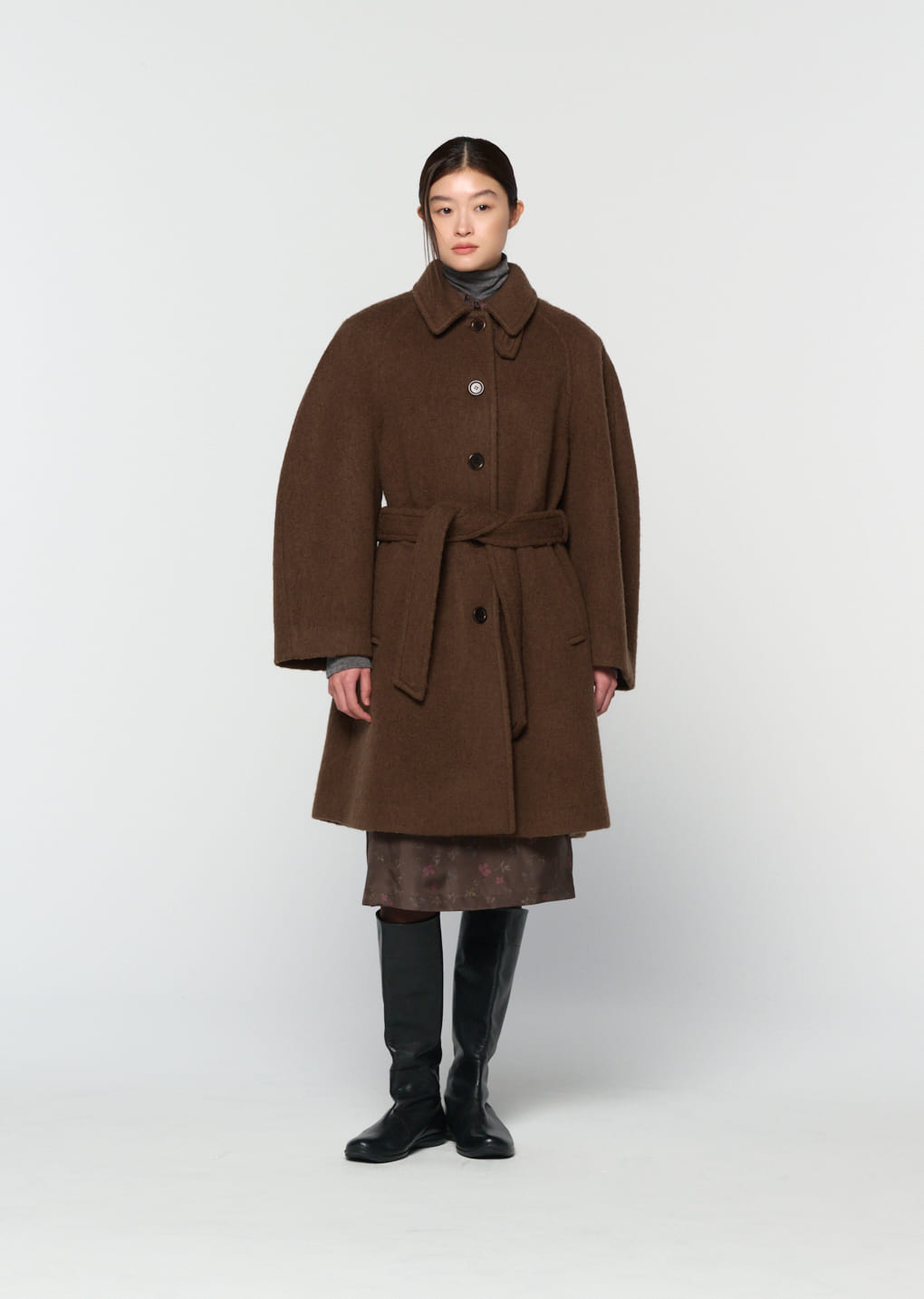 Amomento - alpaca raglan coat (Brown) product image 5 | TRAB K-Fashion Australia