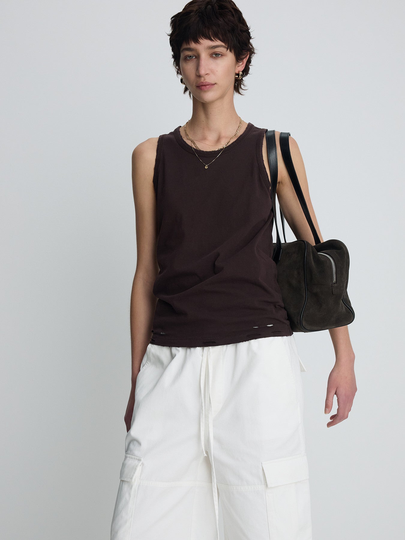 Tonywack - Hand-Distressed Regural Tank Top (Burnt Marron) product image 4 | TRAB K-Fashion Australia