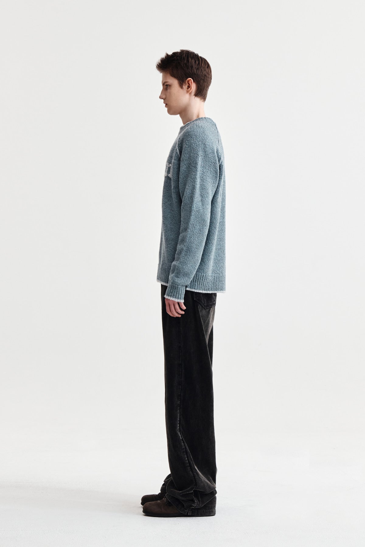 Matin Kim - Wased Corduroy Pants (Charcoal) product image 6 | TRAB K-Fashion Australia