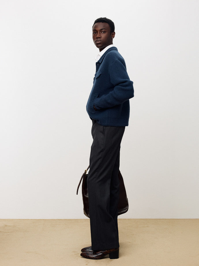 Tonywack - Wool And Cotton Knitted Trucker (Navy Blue) product image 2 | TRAB K-Fashion Australia