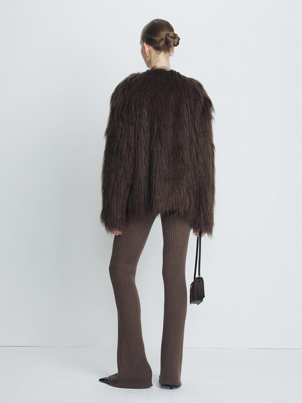 Tonywack - Long Hair Faux Fur Jacket (Brown) product image 3 | TRAB K-Fashion Australia