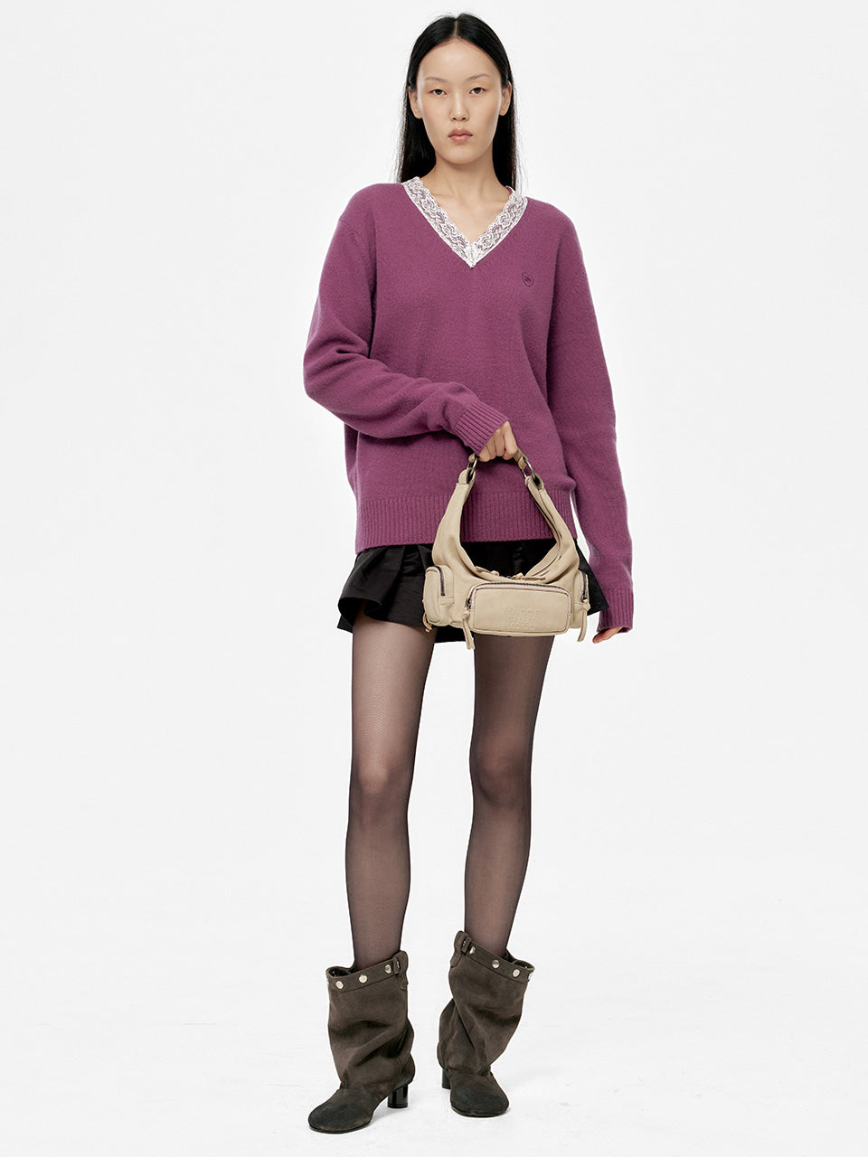 Marge Sherwood - City Hobo Ew Mini (Nude Nubuck) product image 3 | TRAB K-Fashion Australia