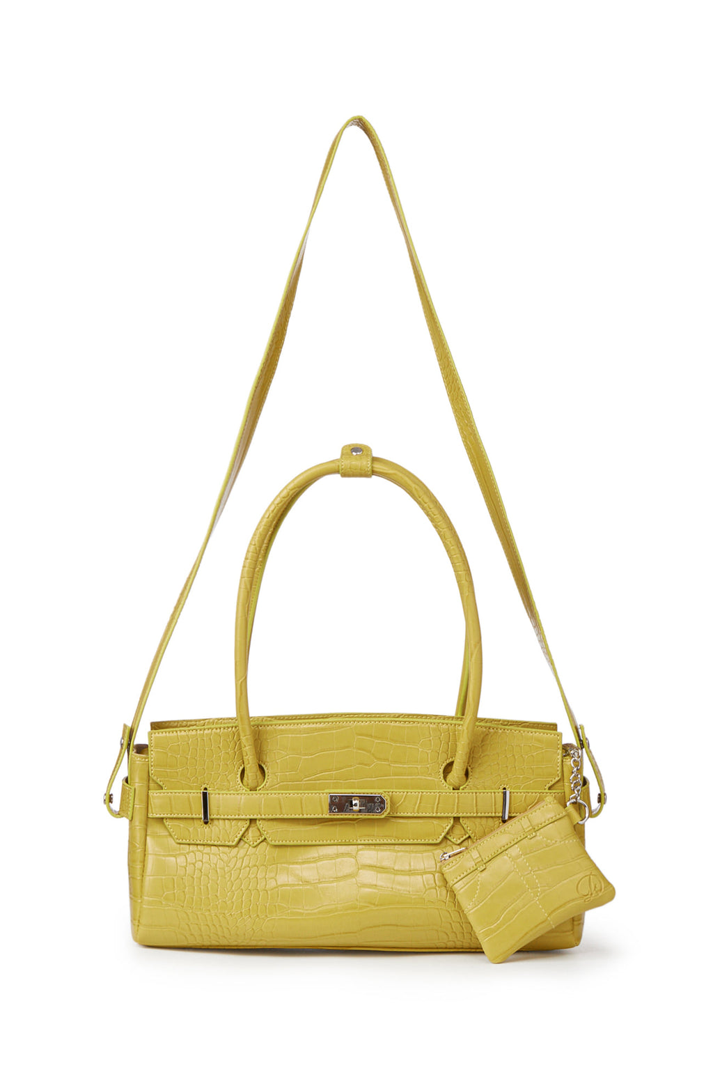 Deinet - Crocodile Pattern Two-Way Bag (Mustard) product image 5 | TRAB K-Fashion Australia