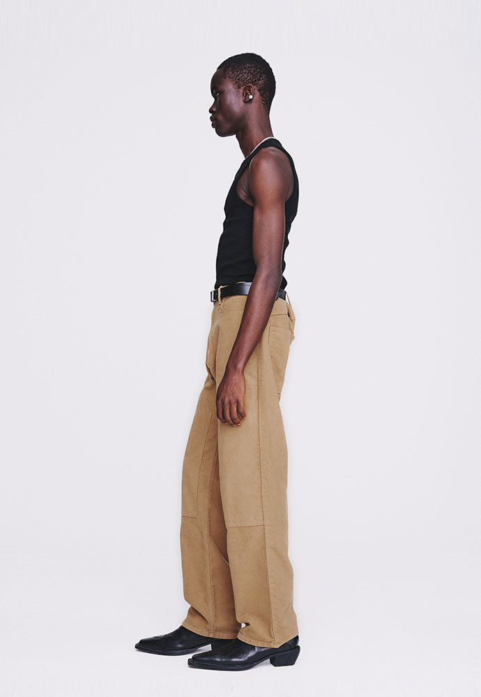 Tonywack - Garment-Washed Moleskin Straight Pants (Washed Beige) product image 2 | TRAB K-Fashion Australia