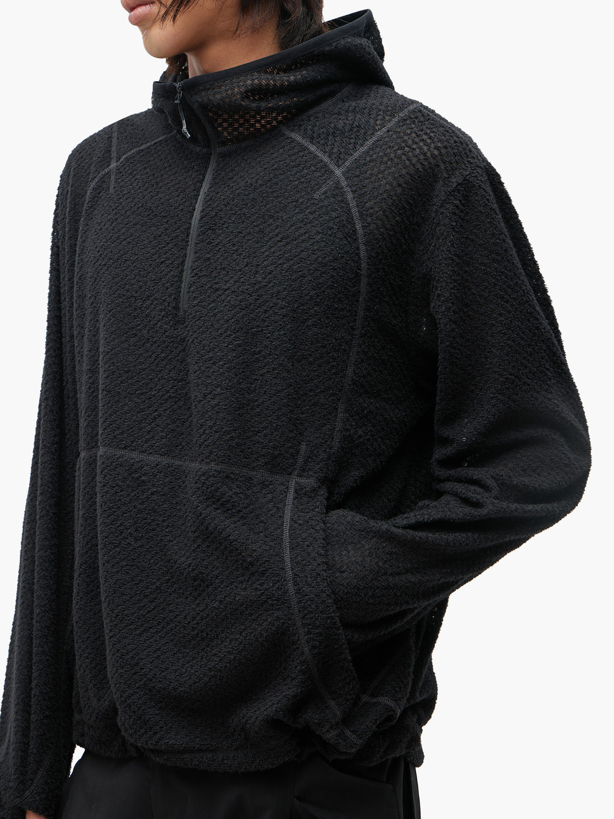 Jiyong Kim - Half Zip Hoodie (Black) product image 6 | TRAB K-Fashion Australia