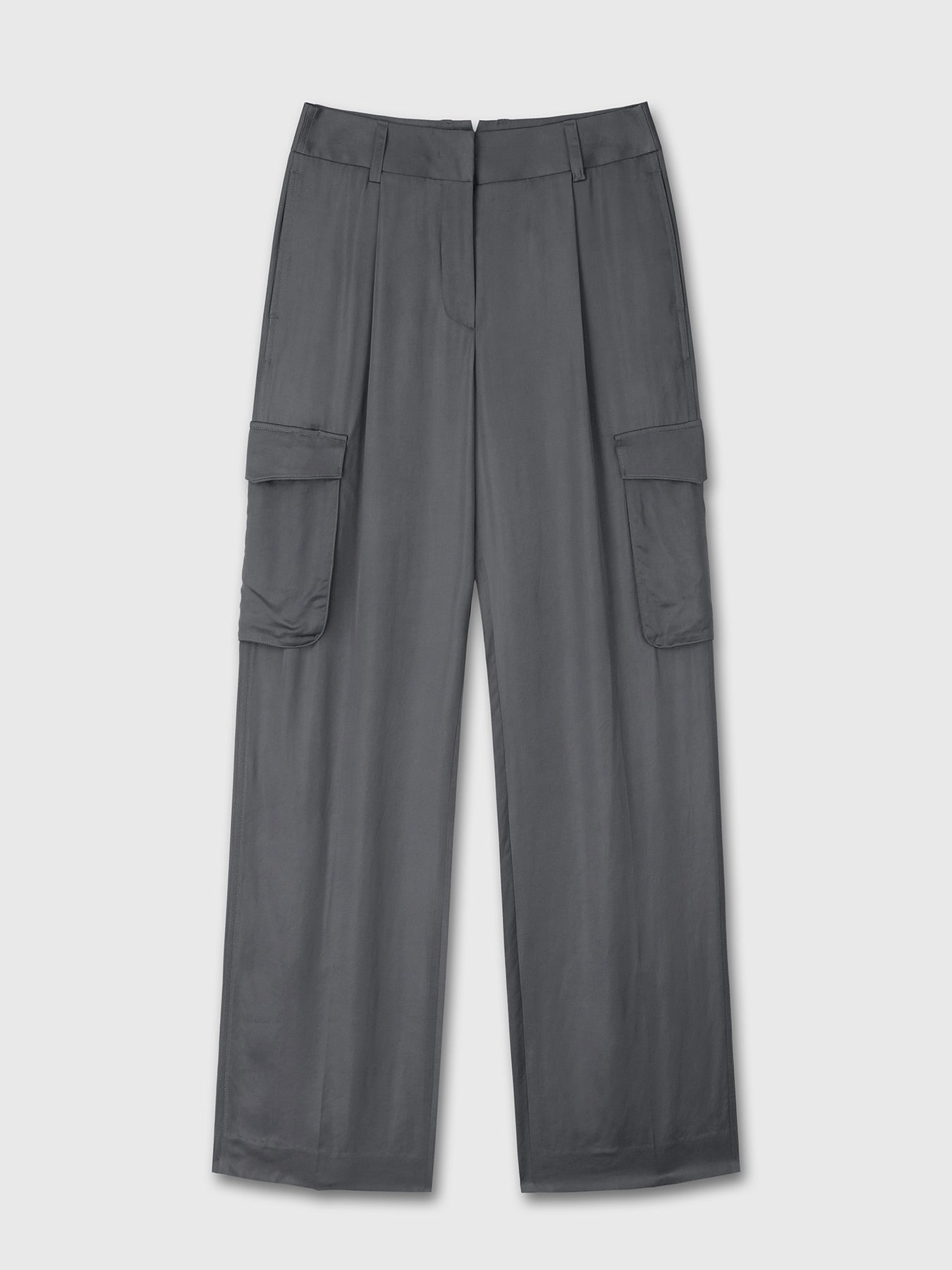 Tonywack - Loose-Fit Satin Cargo Pants (Carbon Grey) product image 8 | TRAB K-Fashion Australia