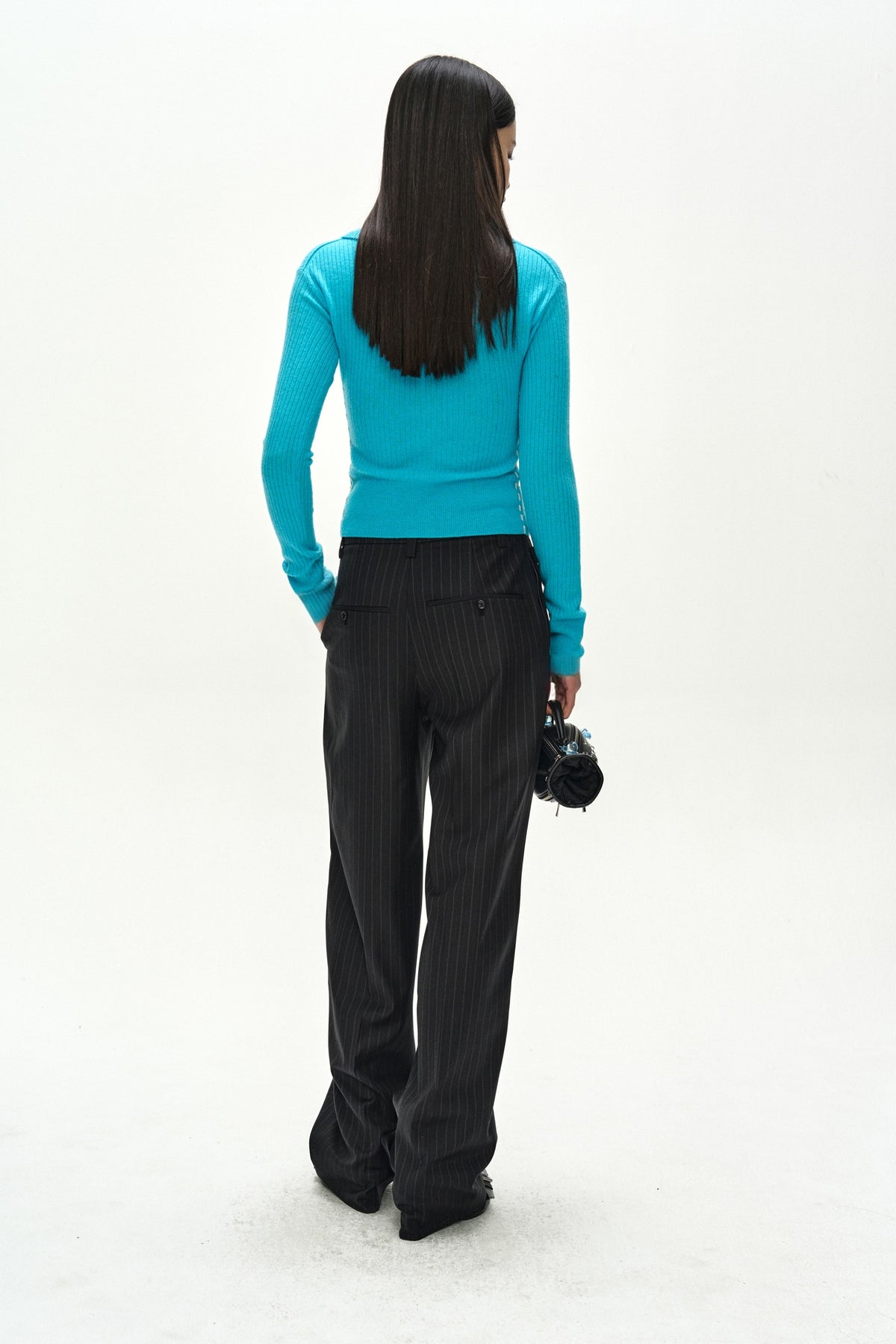 Andersson Bell - Button-Fold Trousers (Grey/Black) product image 3 | TRAB K-Fashion Australia