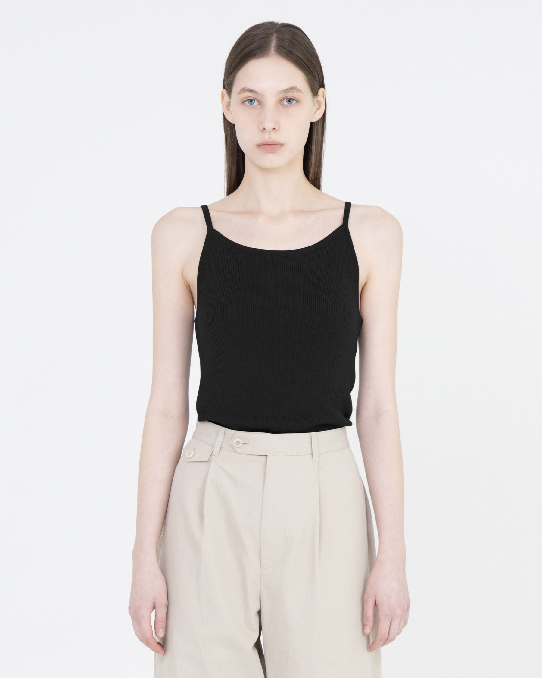 Brownyard - Square Knit Sleeveless (Black) product image 1 | TRAB K-Fashion Australia