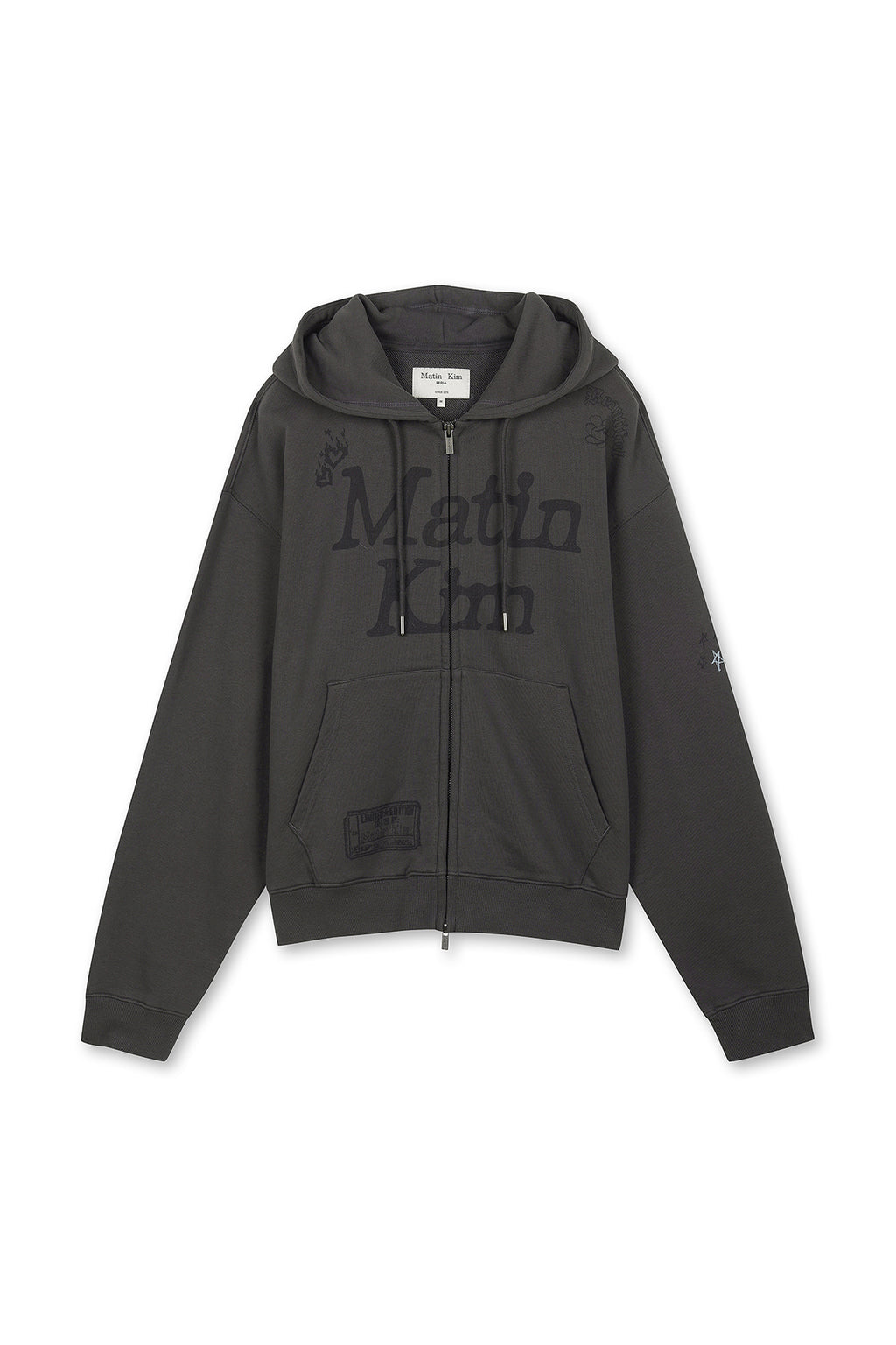 Matin Kim - Graffiti Artwork Hoody Zip Up (Charcoal) product image 1 | TRAB K-Fashion Australia