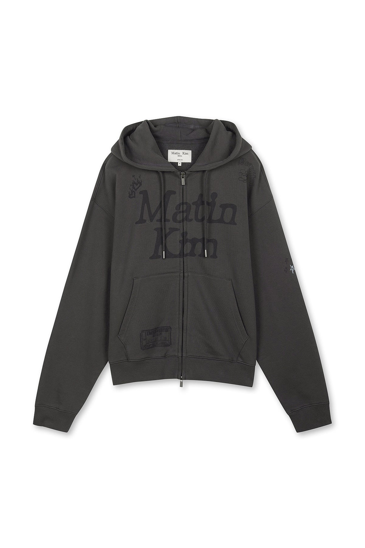 Matin Kim - Graffiti Artwork Hoody Zip Up (Charcoal) product image 1 | TRAB K-Fashion Australia