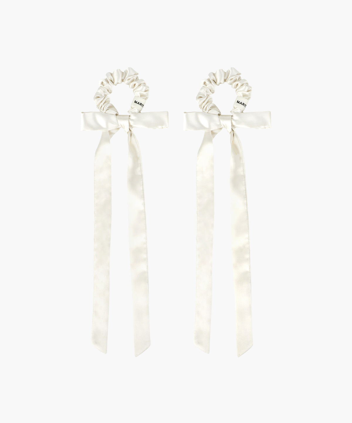 Marithe & Francois Girbaud - Regular Logo Satin Hair Ribbon Scrunchie 2pack (Ivory) product image 6 | TRAB K-Fashion Australia