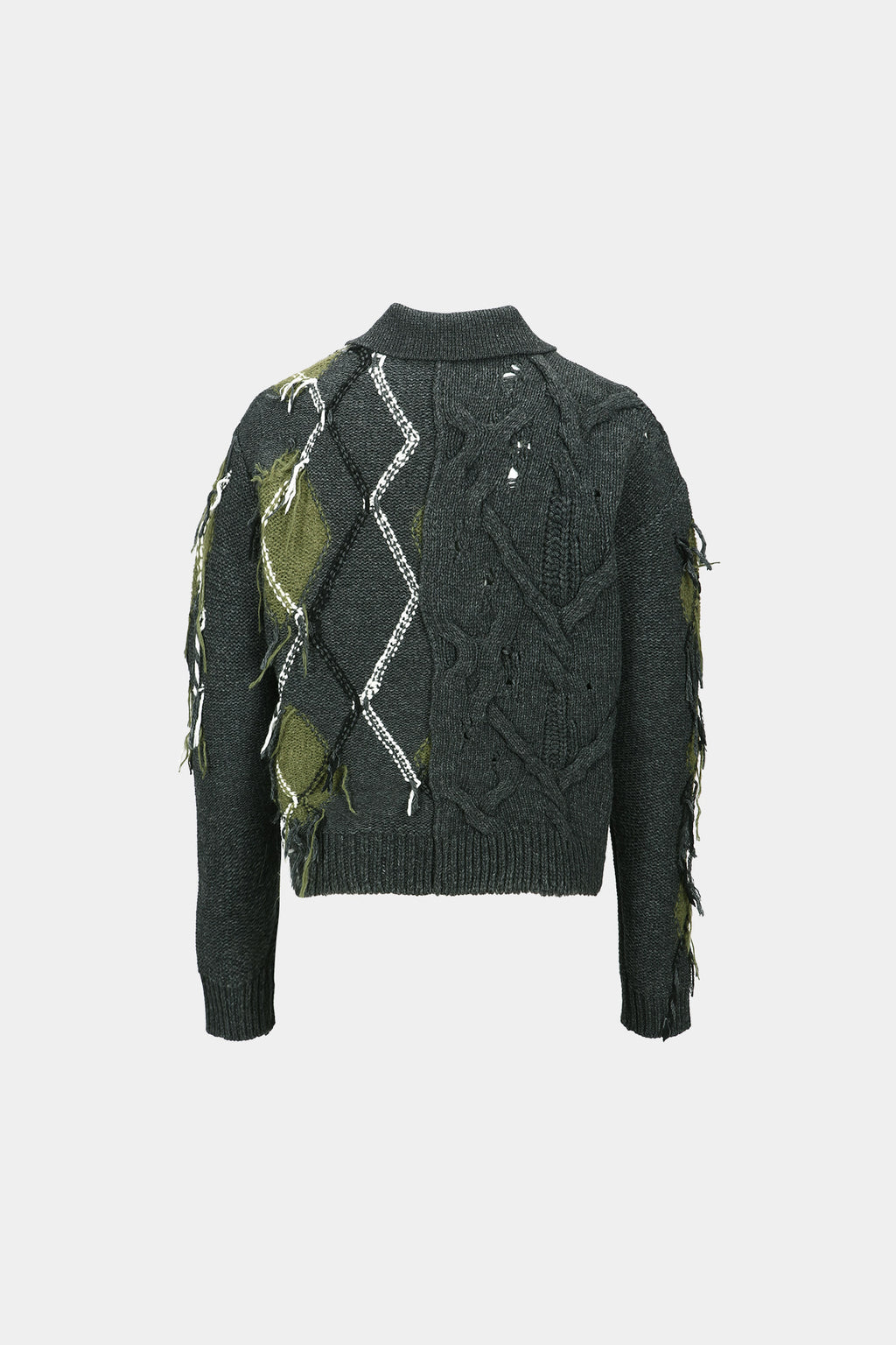 Andersson Bell - Argyle Fisherman Polo Sweater (Charcoal) product image 9 | TRAB K-Fashion Australia