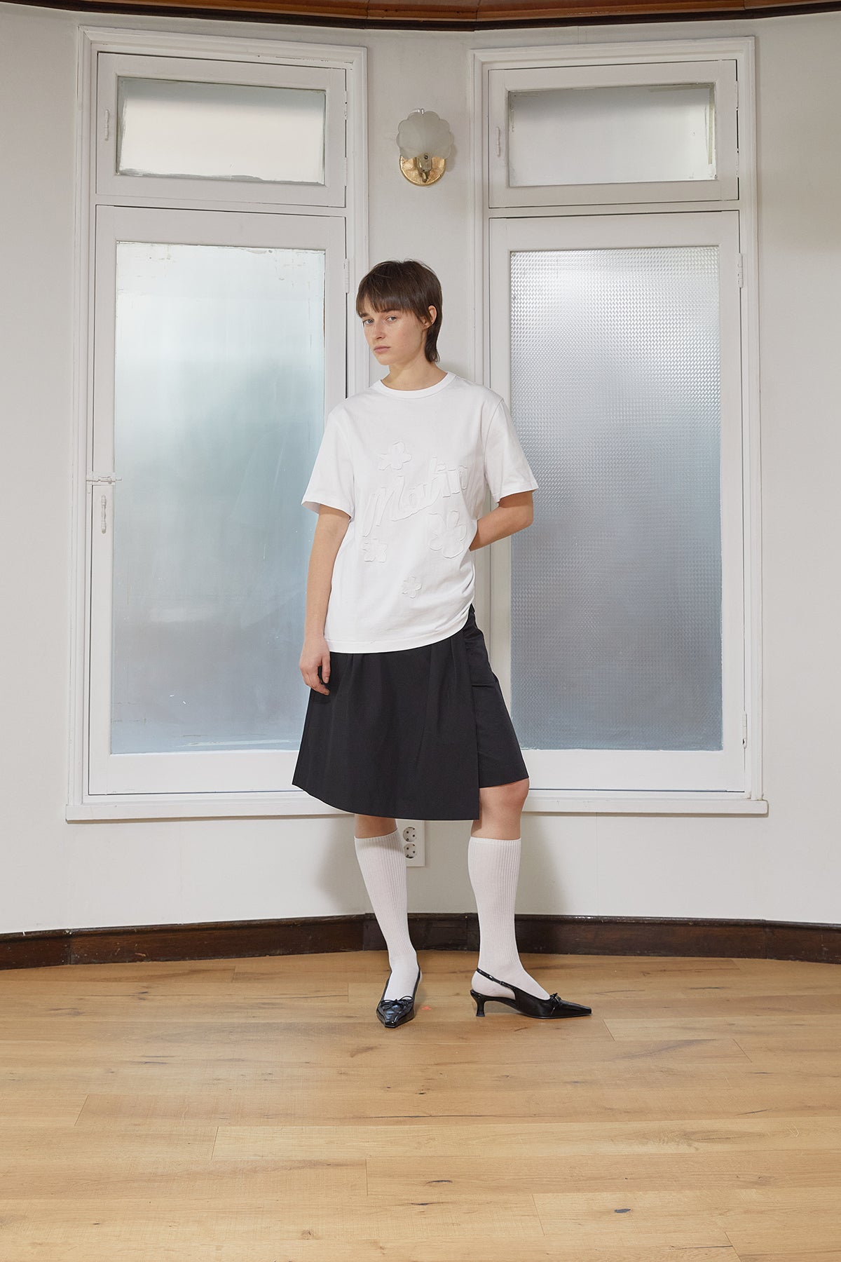 Matin Kim - Bermuda Wrap Skirt Pants (Black) product image 15 | TRAB K-Fashion Australia