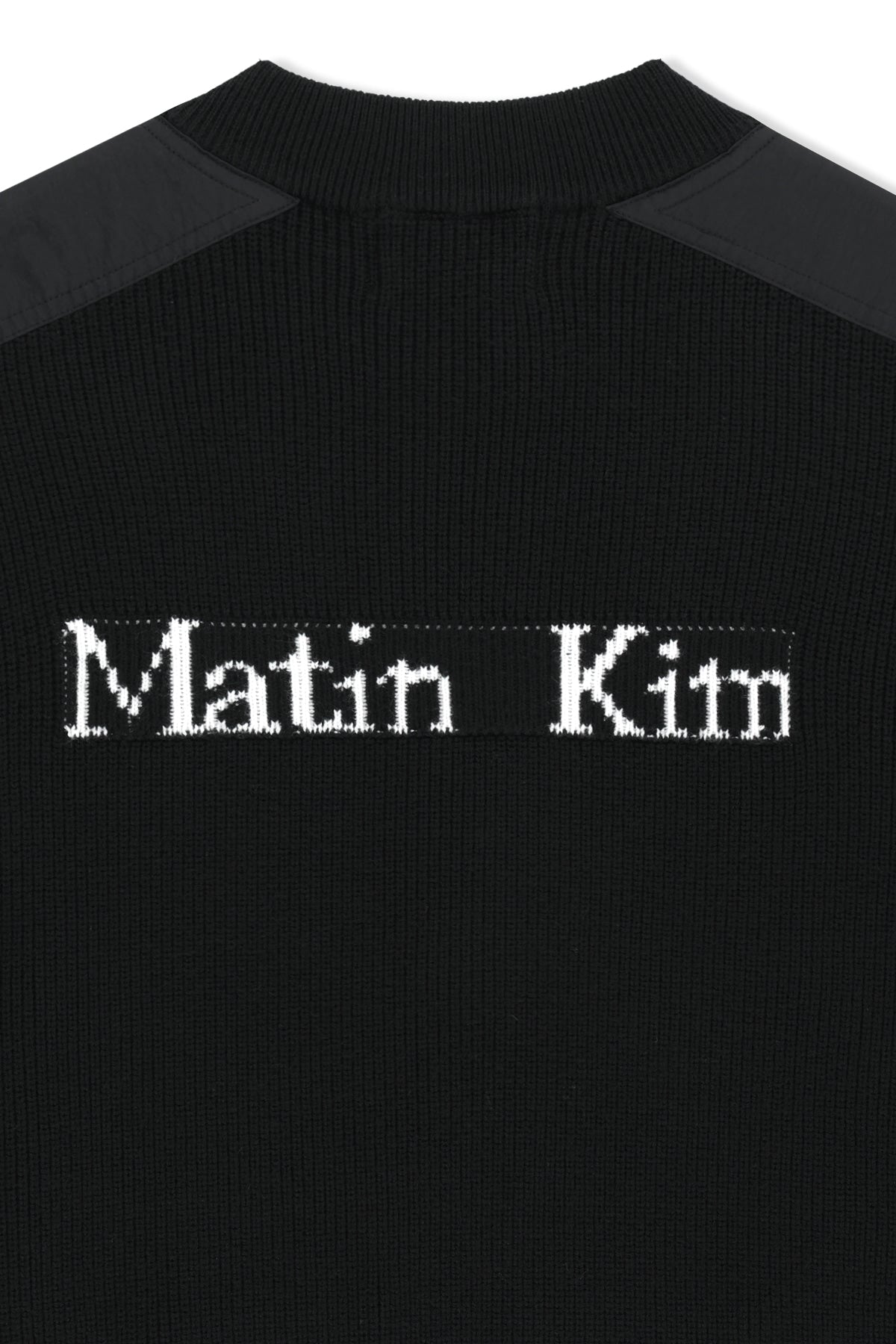 Matin Kim - Patch Detail Knit Zip Up (Black) product image 5 | TRAB K-Fashion Australia