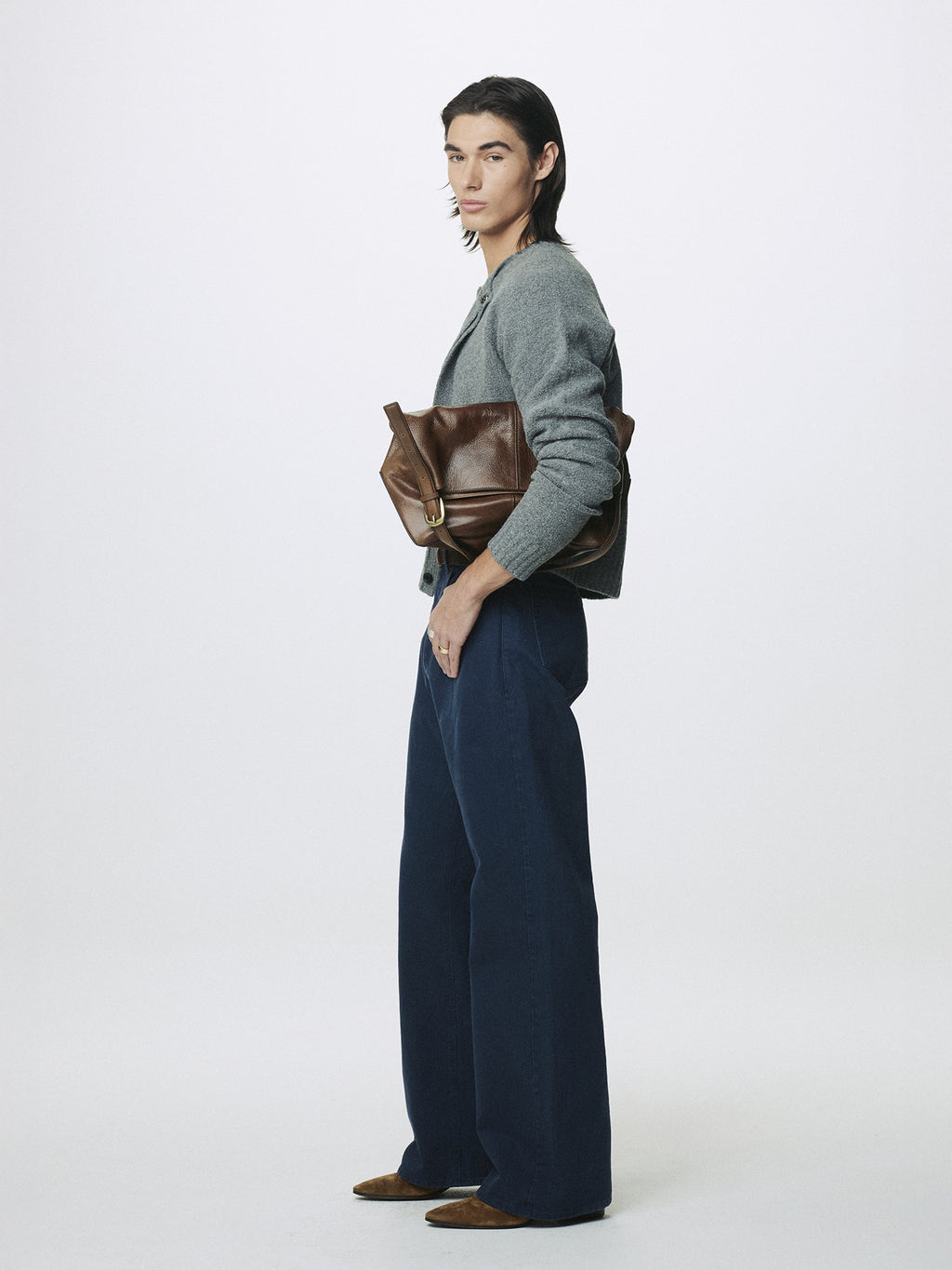 Tonywack - Placket Button Down Knit Cardigan (Melange Grey) product image 3 | TRAB K-Fashion Australia