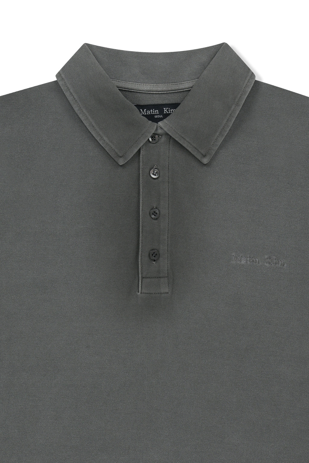Matin Kim - Small Logo Washed Pique Top (Charcoal) product image 3 | TRAB K-Fashion Australia
