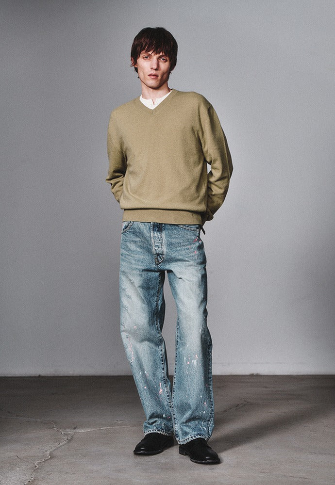 Art if acts - Painted Regular 5P Denim Pants (Used Light Blue) product image 1 | TRAB K-Fashion Australia