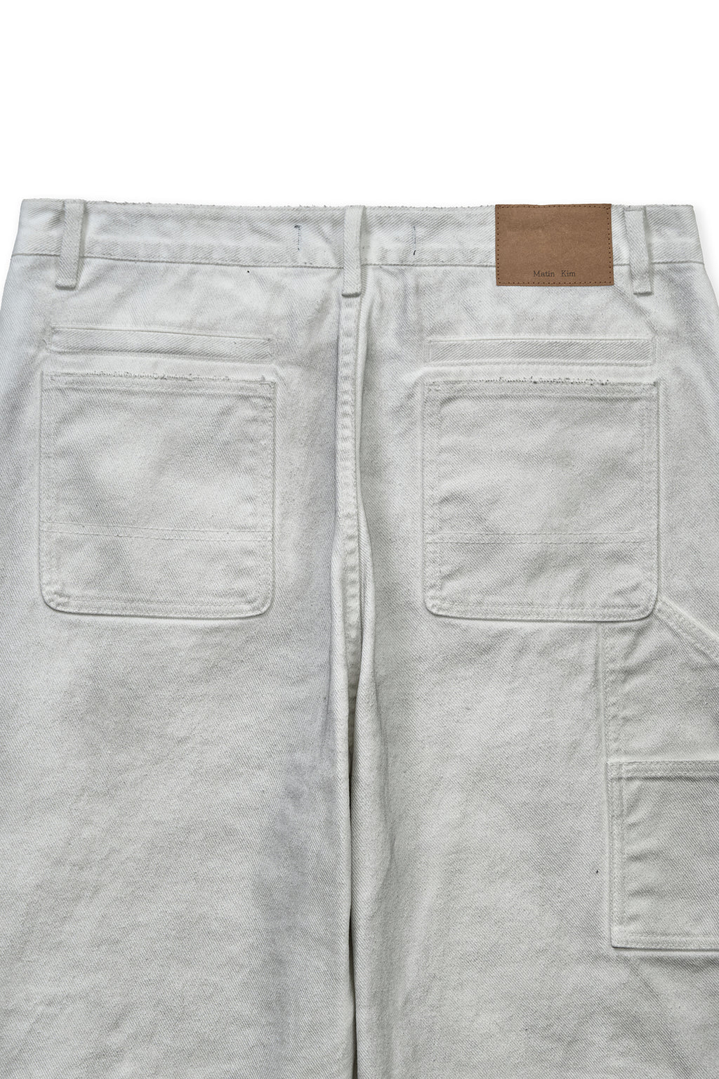 Matin Kim - Vintage Washed Double Knee Denim Pants (White) product image 5 | TRAB K-Fashion Australia