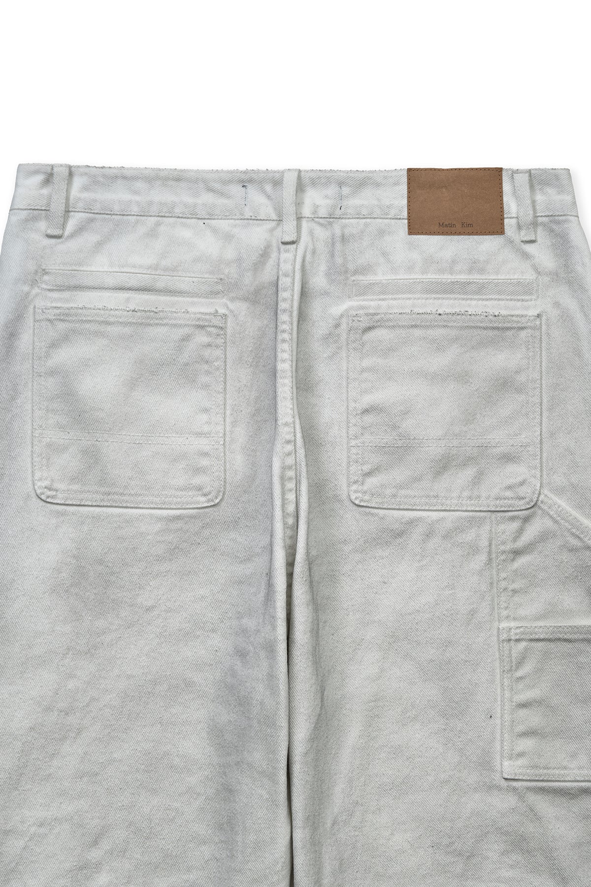 Matin Kim - Vintage Washed Double Knee Denim Pants (White) product image 5 | TRAB K-Fashion Australia