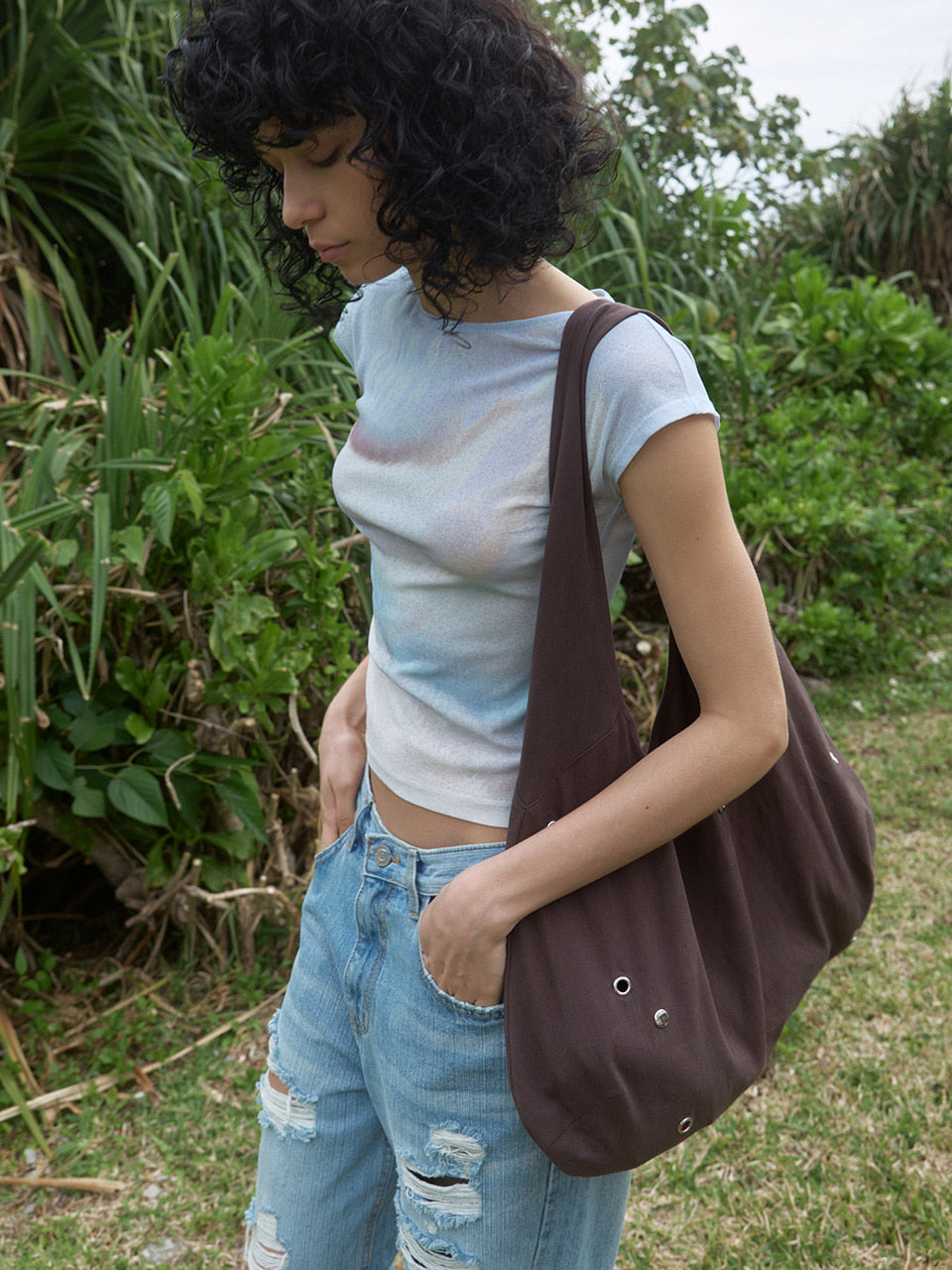 Kijun - [Ships 29 June] Print Cap Sleeve Top (Sky Blue) product image 3 | TRAB K-Fashion Australia