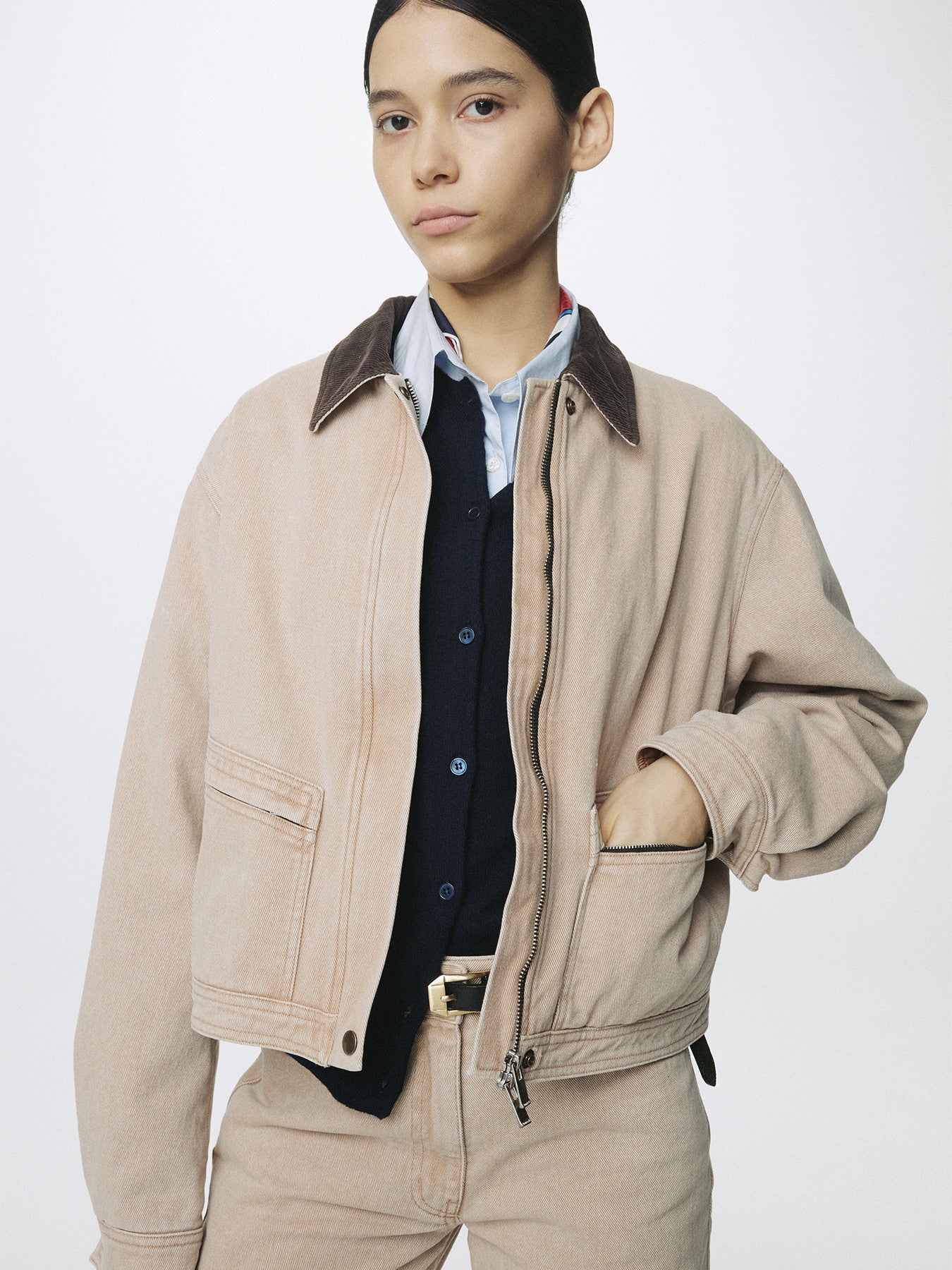 Tonywack - Cropped Work Jacket (Washed Beige) product image 4 | TRAB K-Fashion Australia