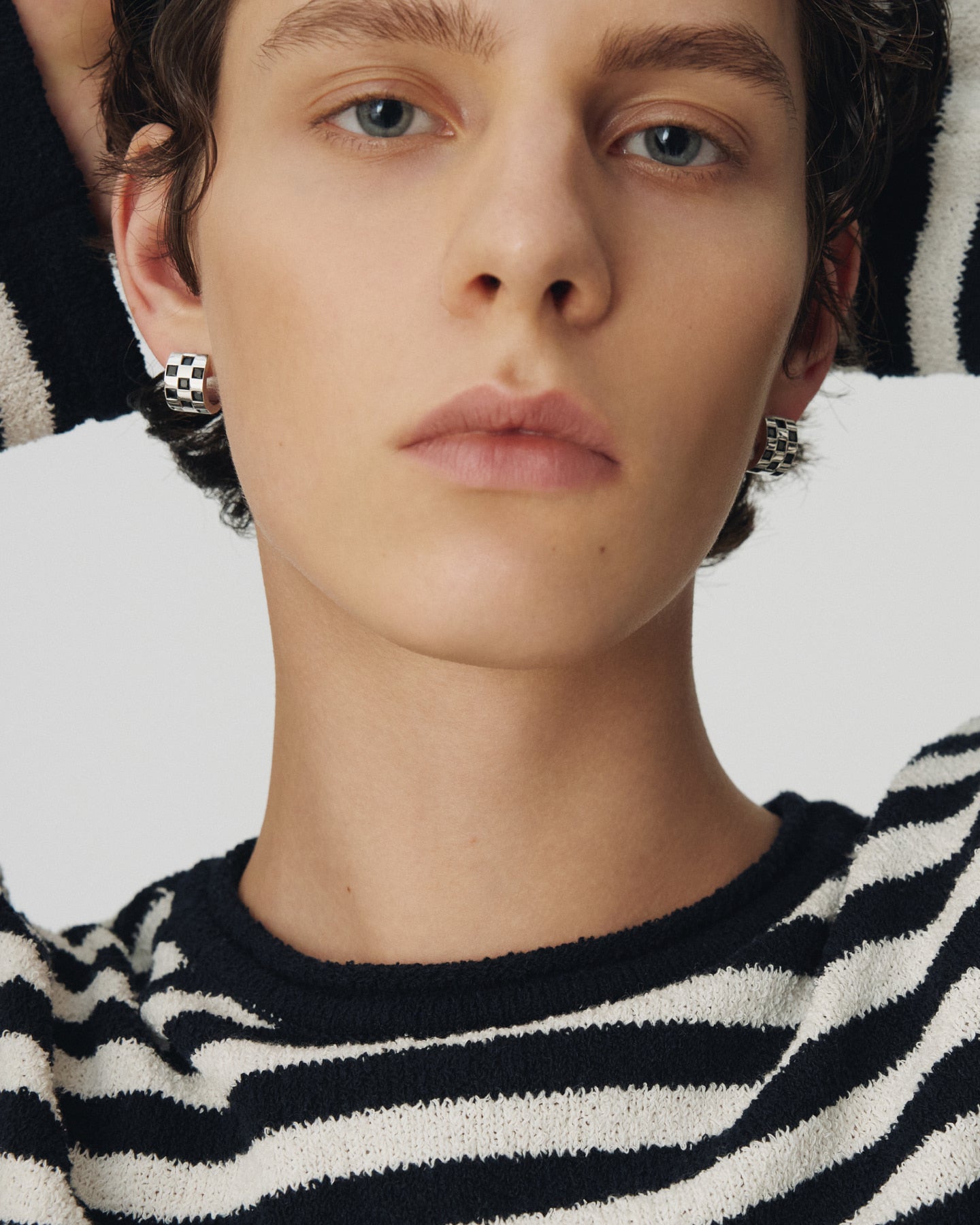 Numbering - Checkered Hoop Earrings #3232 product image 5 | TRAB K-Fashion Australia