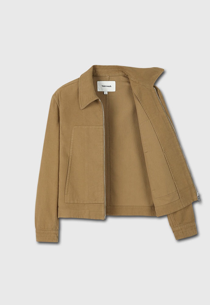 Tonywack - Garment-Washed Moleskin Zip Blouson Jacket (Washed Beige) product image 8 | TRAB K-Fashion Australia