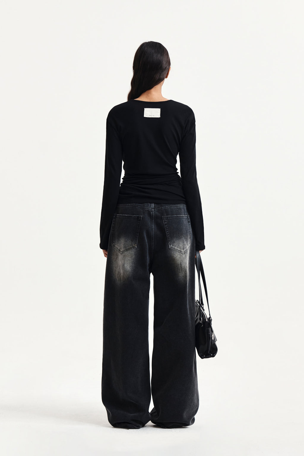 Matin Kim - Tied Drapery Top (Black) product image 7 | TRAB K-Fashion Australia