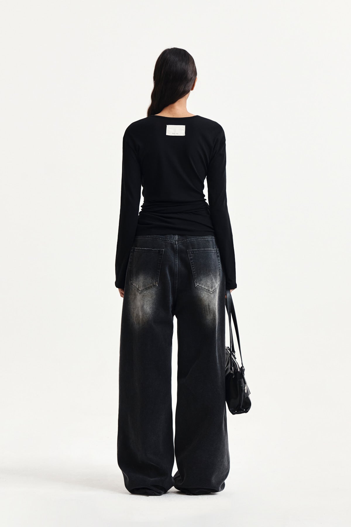 Matin Kim - Tied Drapery Top (Black) product image 7 | TRAB K-Fashion Australia