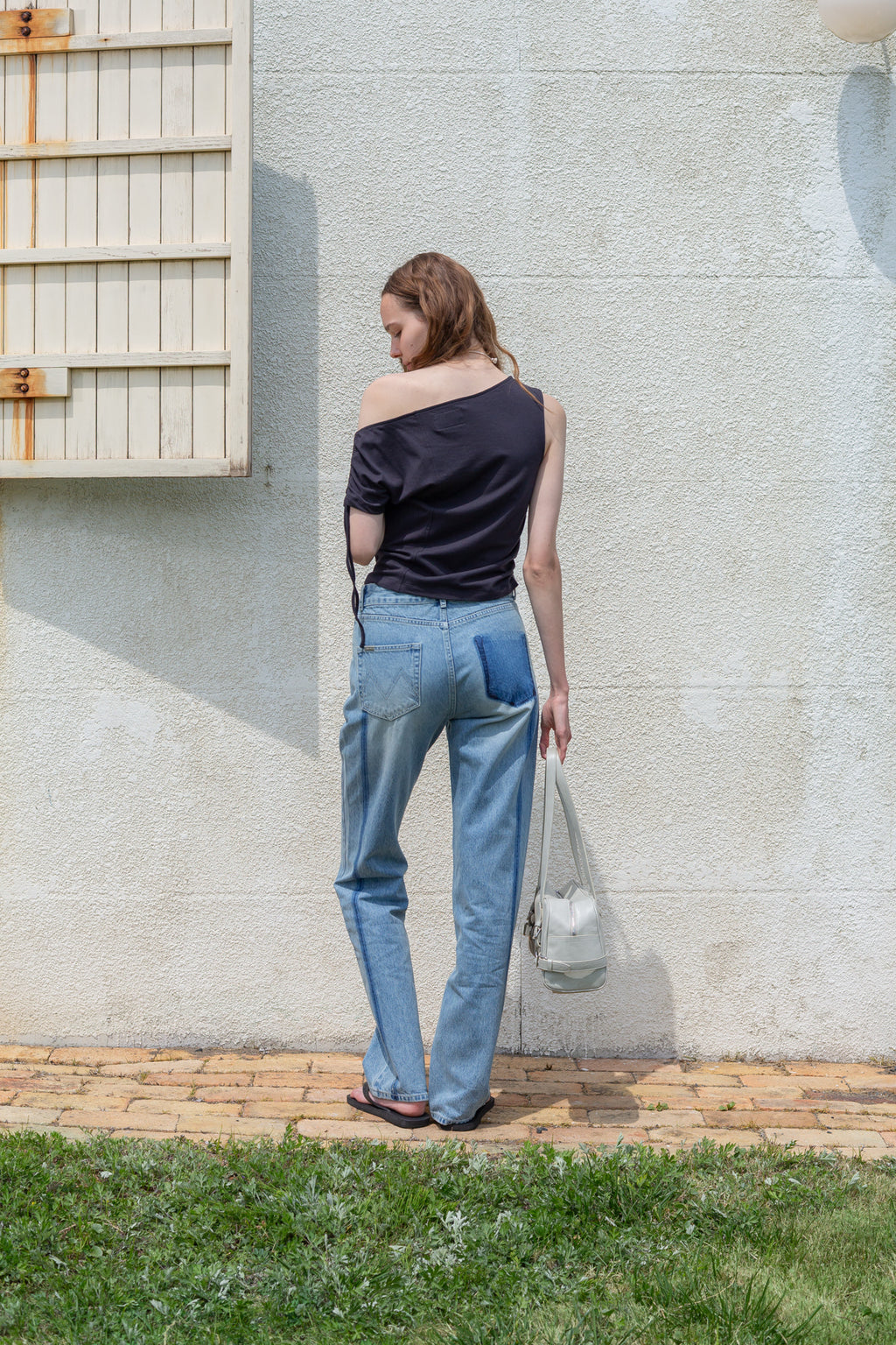 Matin Kim - Pocket Washed Point Denim Pants (Light Blue) product image 9 | TRAB K-Fashion Australia