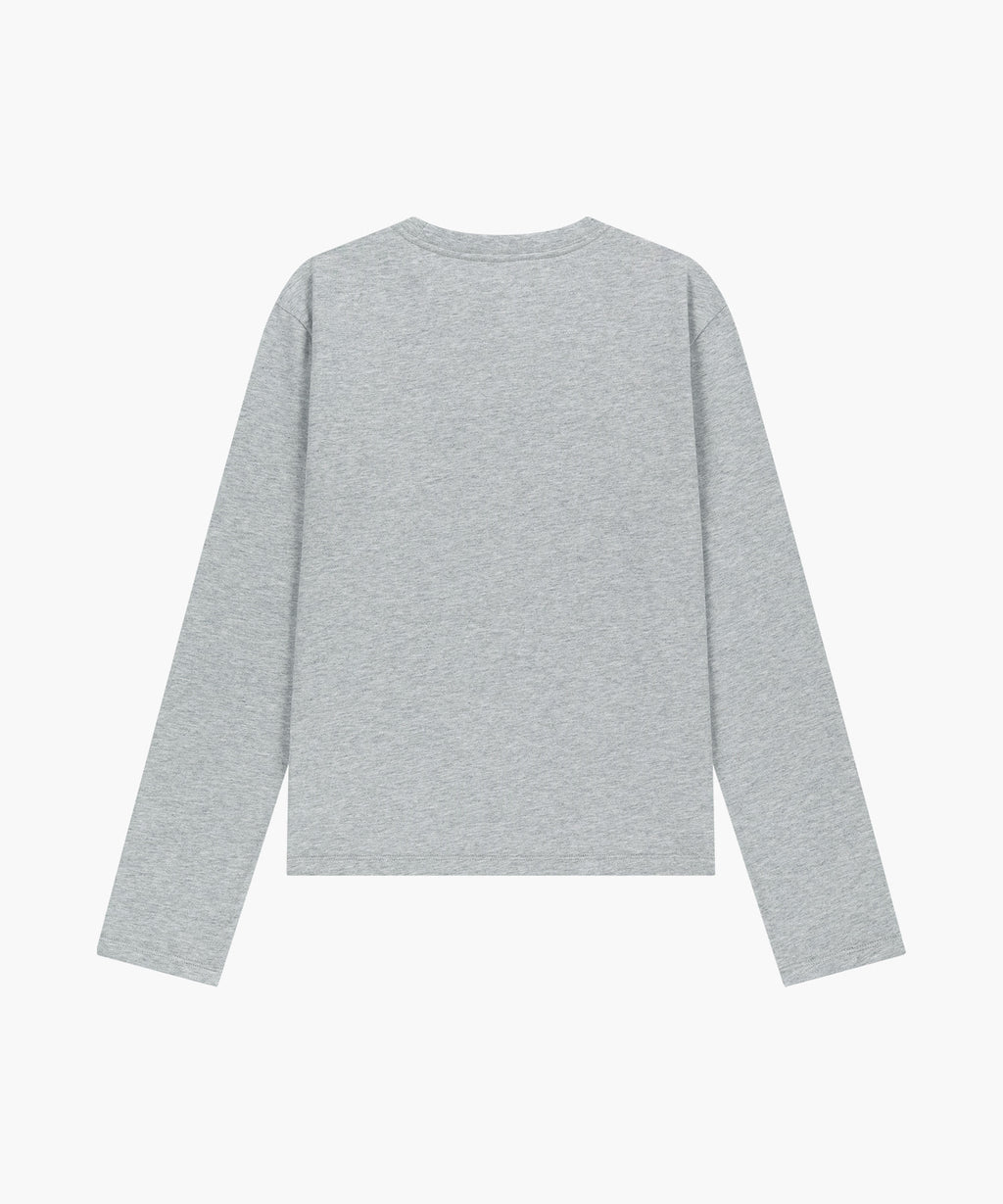 Marithe & Francois Girbaud - Small Classic Logo Long Sleeve Tee (Heather Gray) product image 6 | TRAB K-Fashion Australia