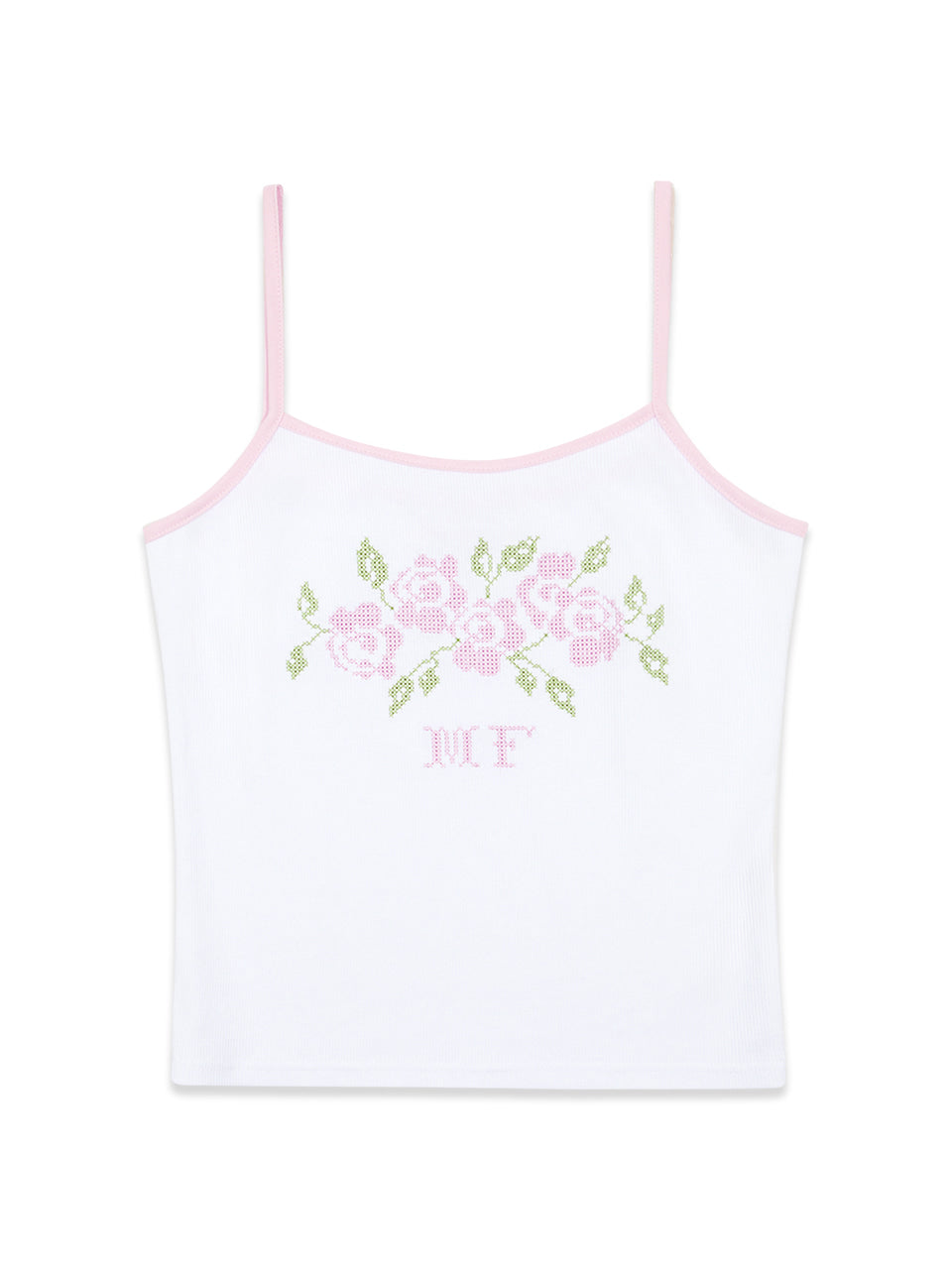 Margarin Fingers - Rose Embroidery Tank Top (White) product image 2 | TRAB K-Fashion Australia