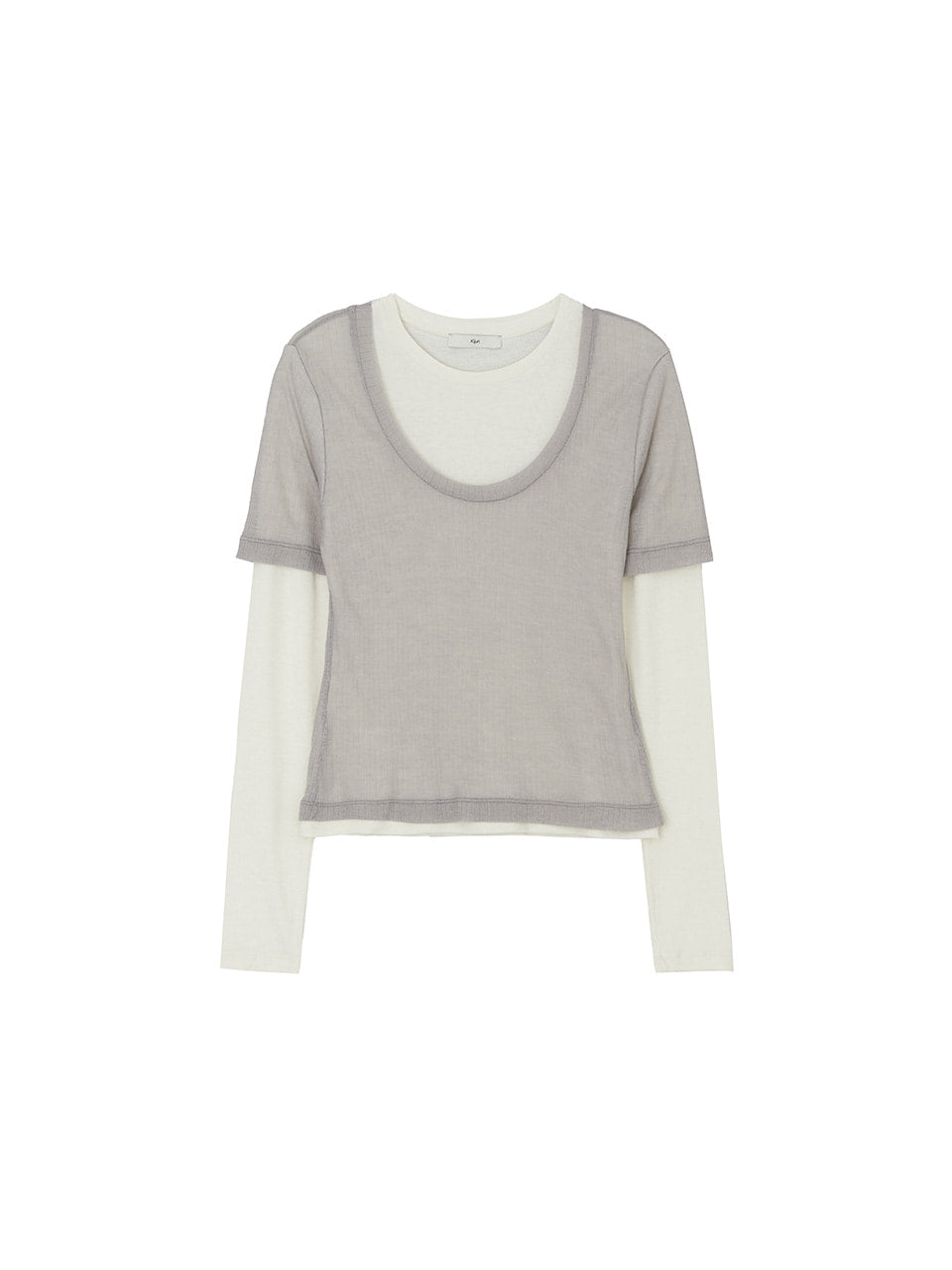 Kijun - Layered Jersey Top (Grey) product image 6 | TRAB K-Fashion Australia