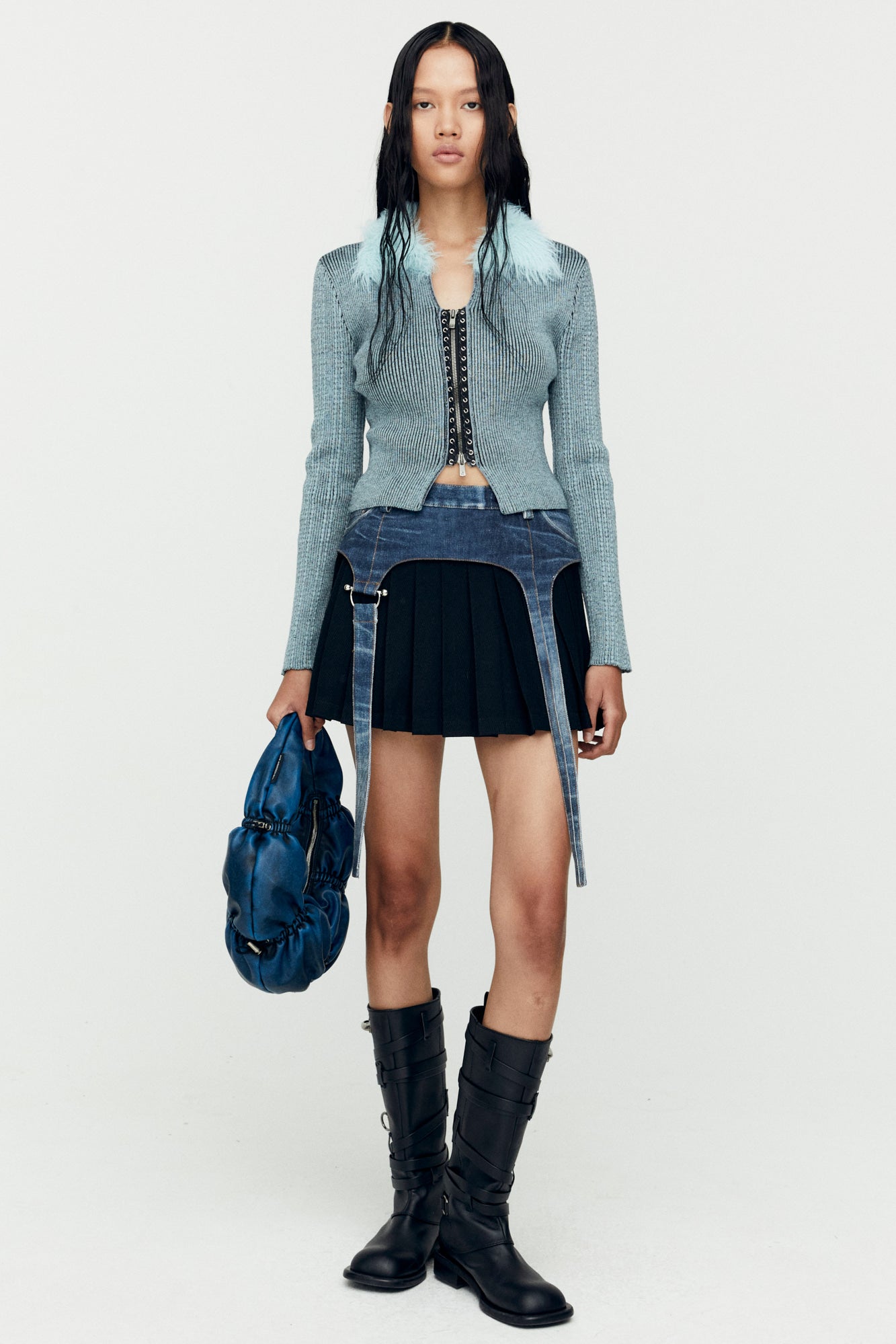 Andersson Bell - Lace-Up Knit Cardigan (Brown) product image 7 | TRAB K-Fashion Australia