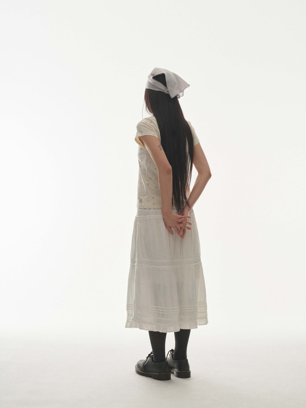 Coyseio - Shirring Midi Skirt (White) product image 7 | TRAB K-Fashion Australia