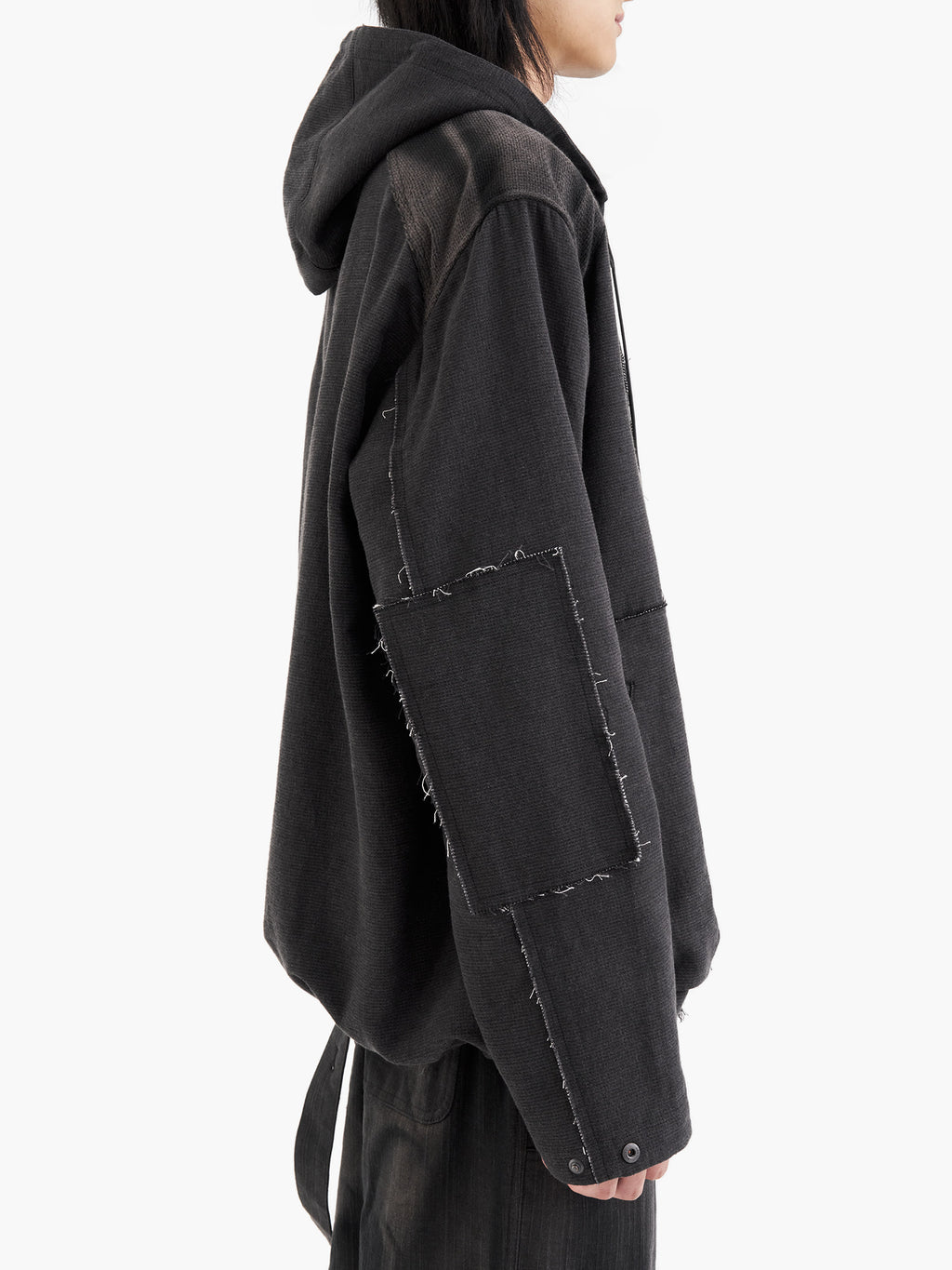 Jiyong Kim - Sun-Bleached Raw Edged Anorak (Black) product image 5 | TRAB K-Fashion Australia