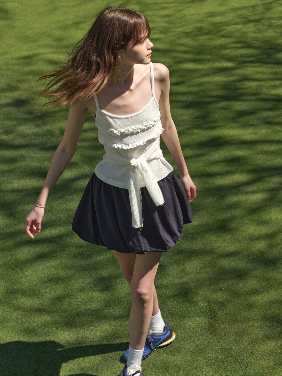 Margarin Fingers - Oblique Balloon Skirt (Navy) product image 1 | TRAB K-Fashion Australia