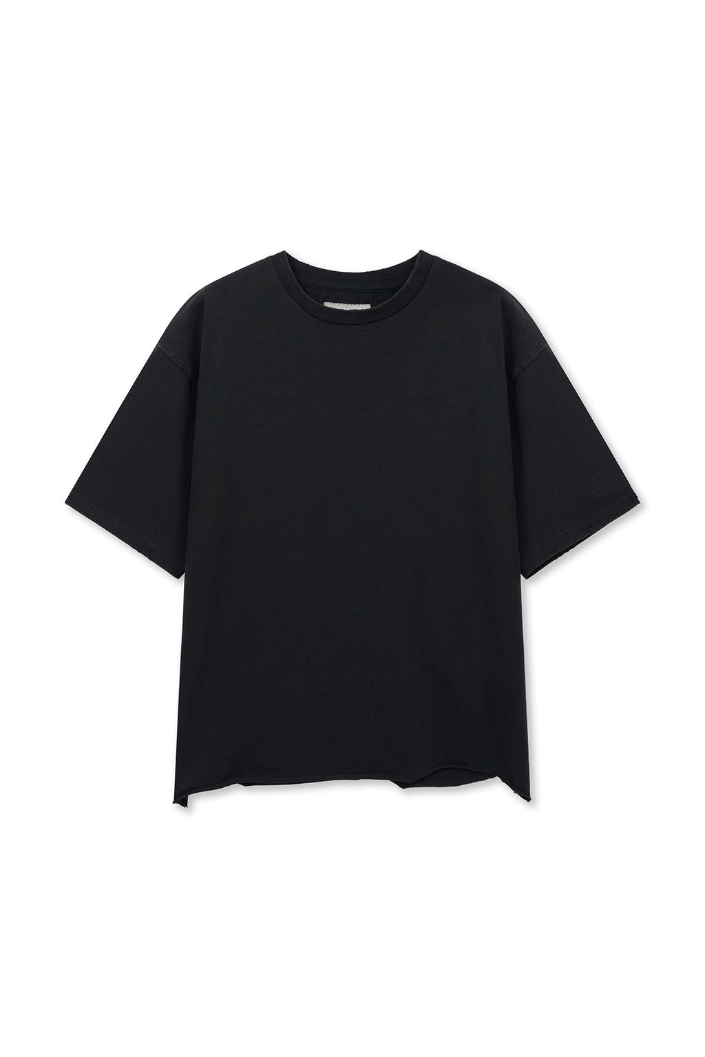 Matin Kim - Raw Cut Graffiti Logo Top (Black) product image 1 | TRAB K-Fashion Australia