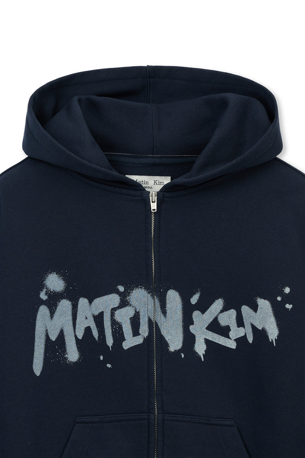 Matin Kim - Graffiti Logo Hoody Zip Up (Navy) product image 3 | TRAB K-Fashion Australia