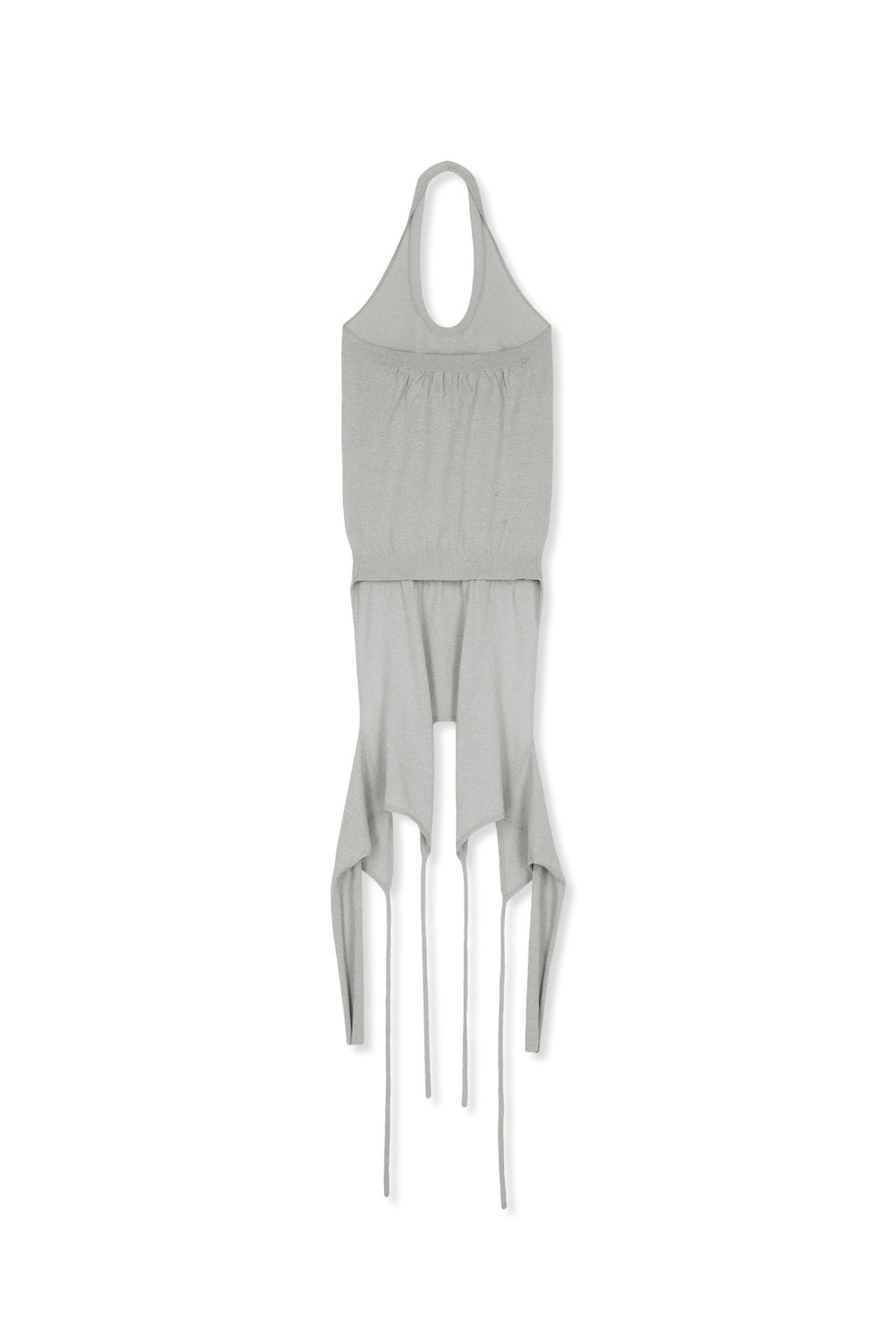Matin Kim - Layered Tie Halter Neck Knit Top (Light Grey) product image 7 | TRAB K-Fashion Australia