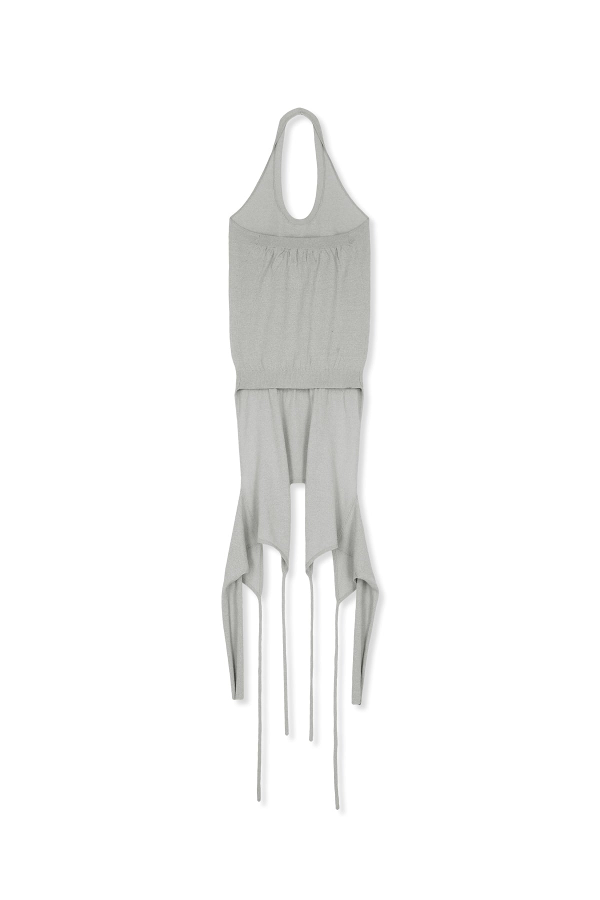Matin Kim - Layered Tie Halter Neck Knit Top (Light Grey) product image 7 | TRAB K-Fashion Australia