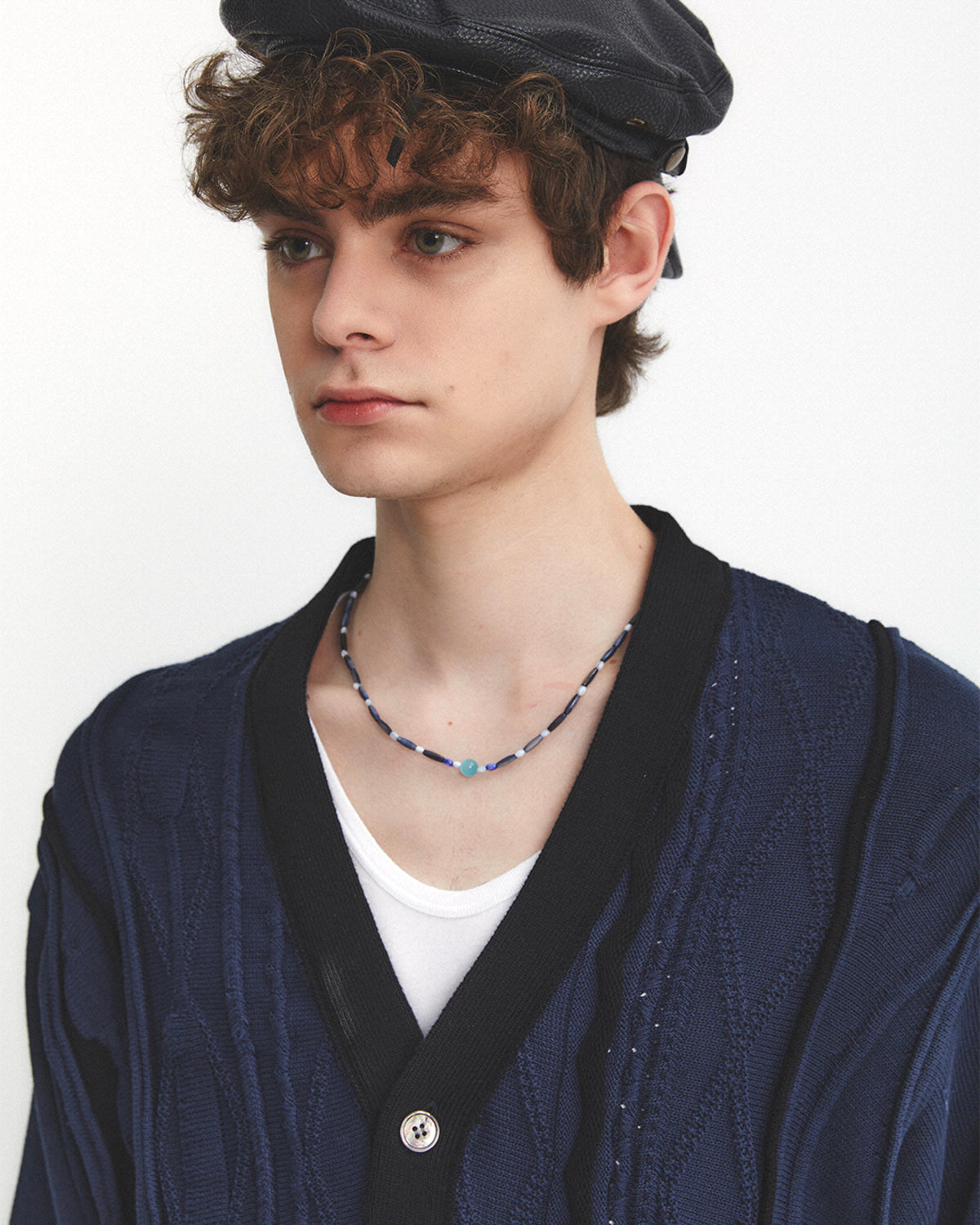 Eastlogue - Asymmetrical Cable Cardigan (D.navy) product image 2 | TRAB K-Fashion Australia