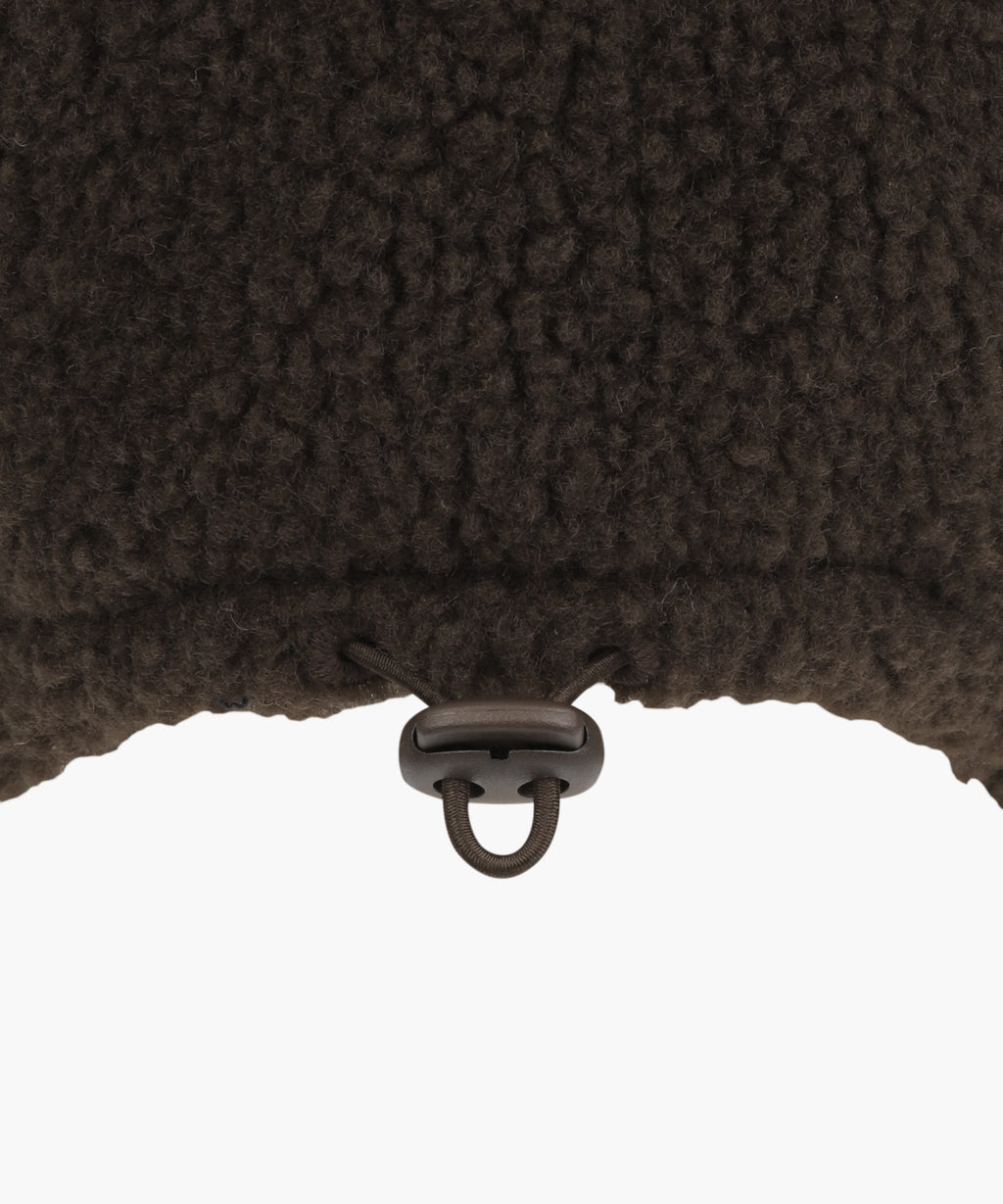 Marithe & Francois Girbaud - Micro Classic Logo Fleece Earflap Cap (Dark Brown) product image 4 | TRAB K-Fashion Australia