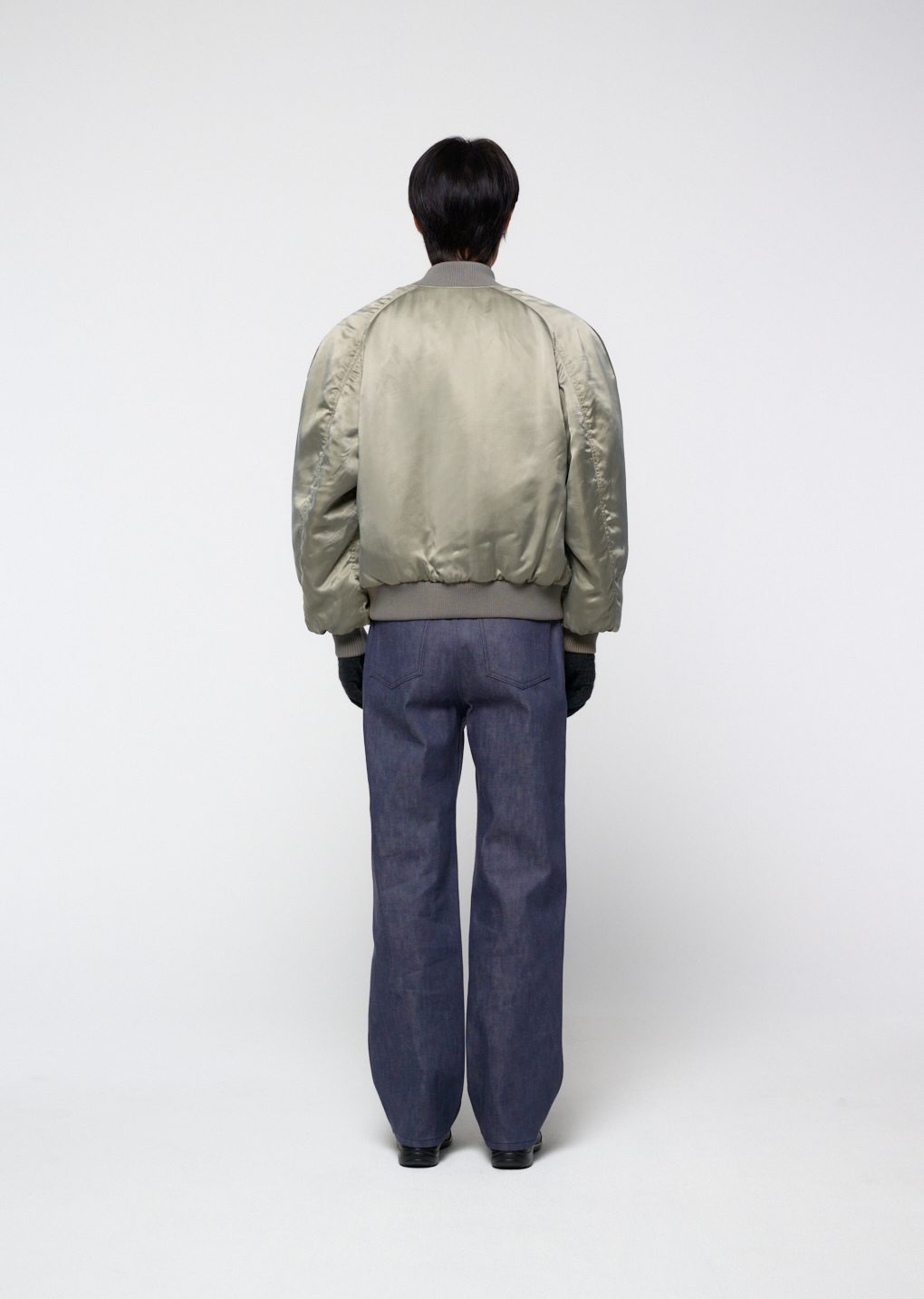 Amomento - Ribbed silky blouson (Khaki) product image 4 | TRAB K-Fashion Australia