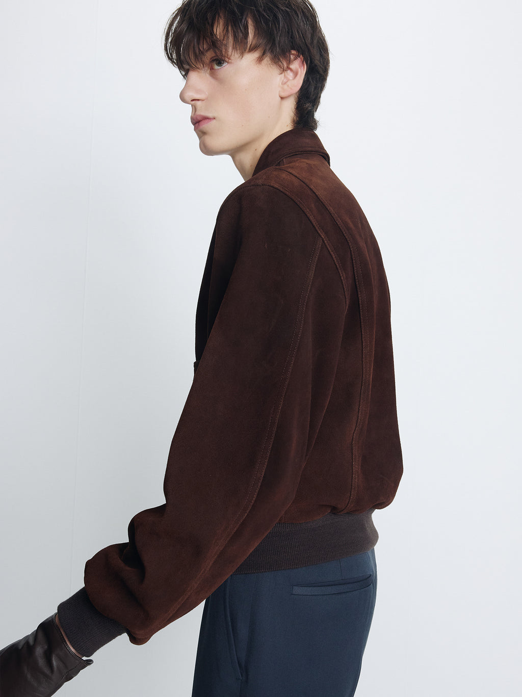 Tonywack - Split Suede Patch Pocket Blouson (Deep Brown) product image 6 | TRAB K-Fashion Australia