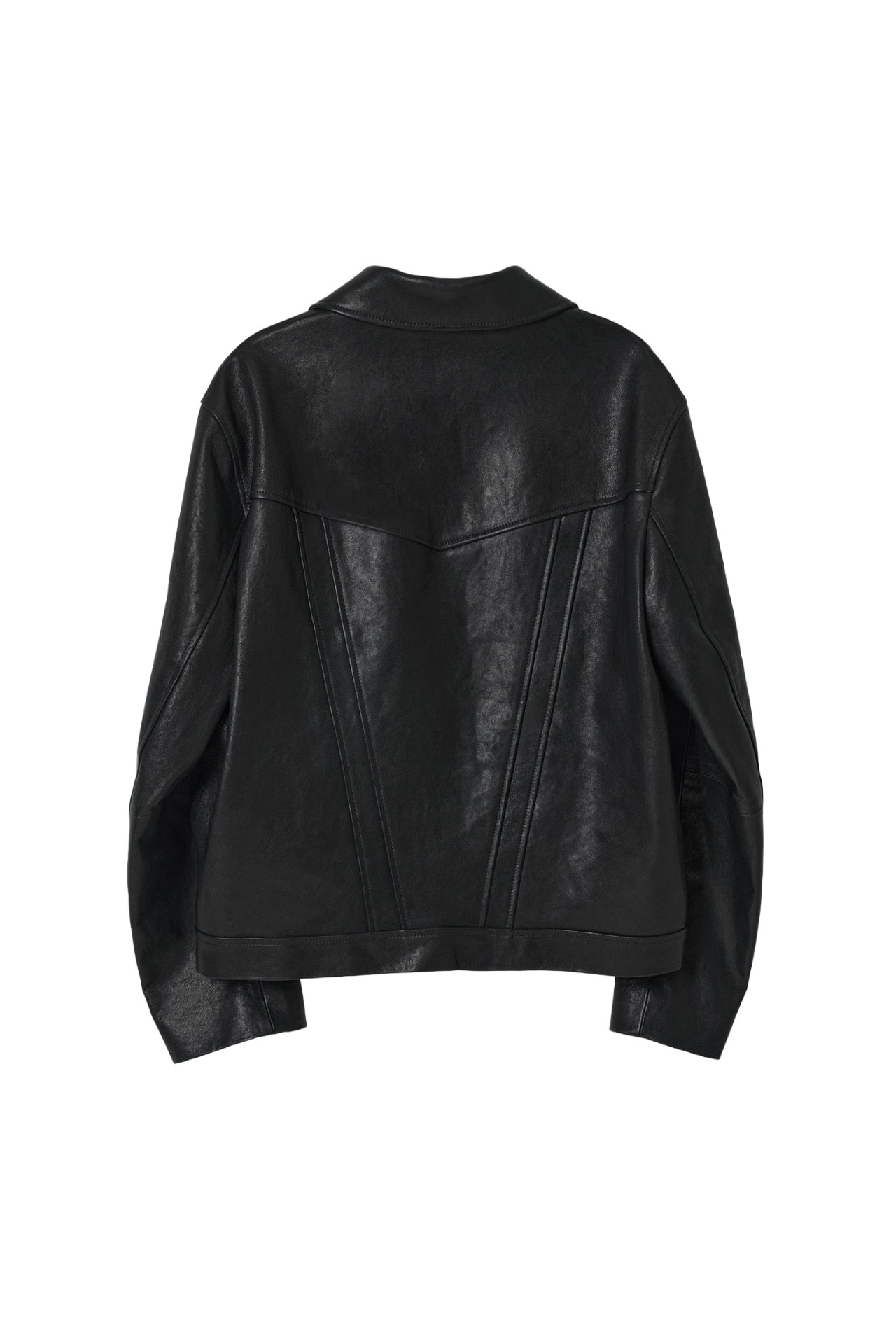 STU - Lambskin Button Leather Jacket (Black) product image 19 | TRAB K-Fashion Australia