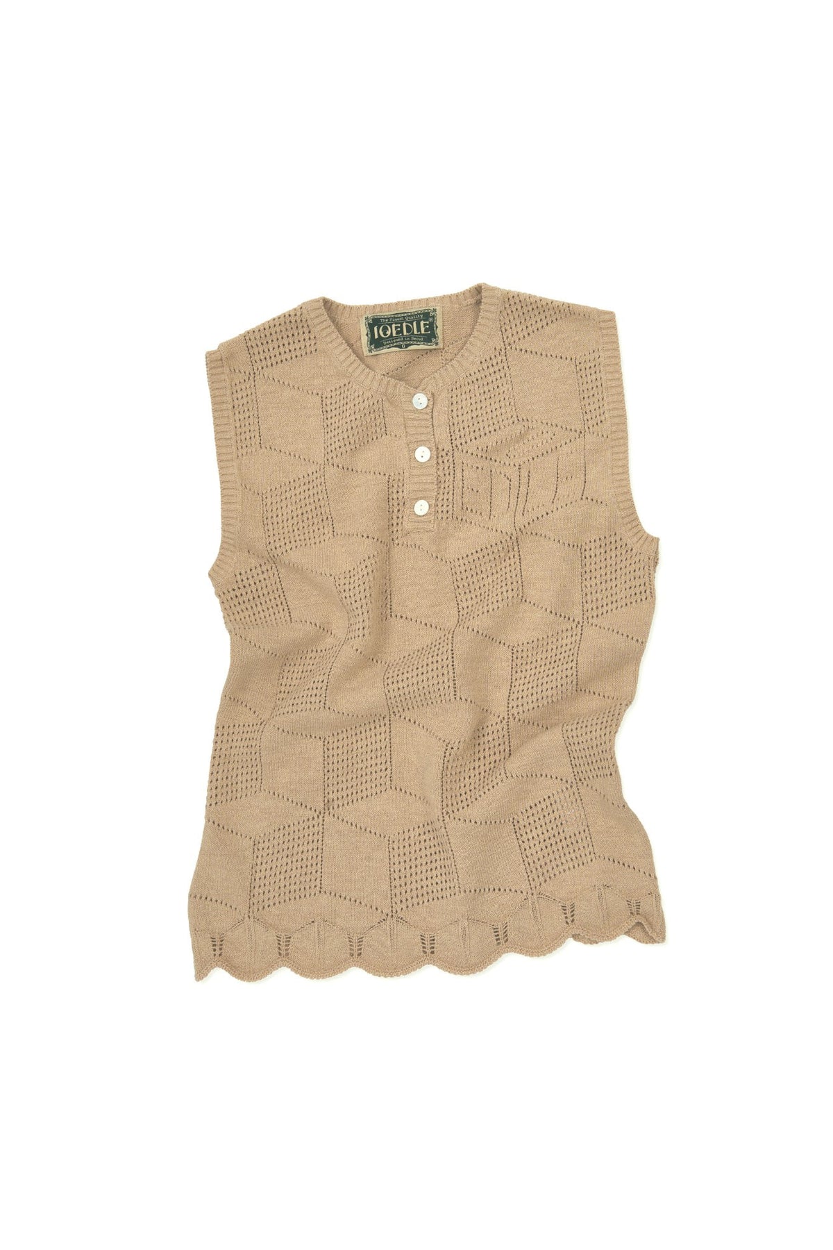 Ioedle - Architectural Infinite Hexagonal Mesh Vest (Beige) product image 1 | TRAB K-Fashion Australia