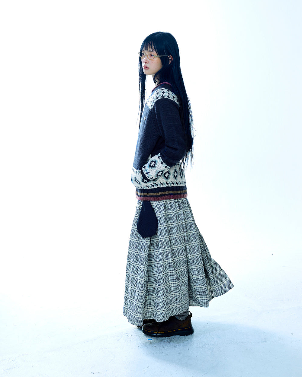Coyseio - Mossy Cowichan Knit Jacket (Navy) product image 6 | TRAB K-Fashion Australia