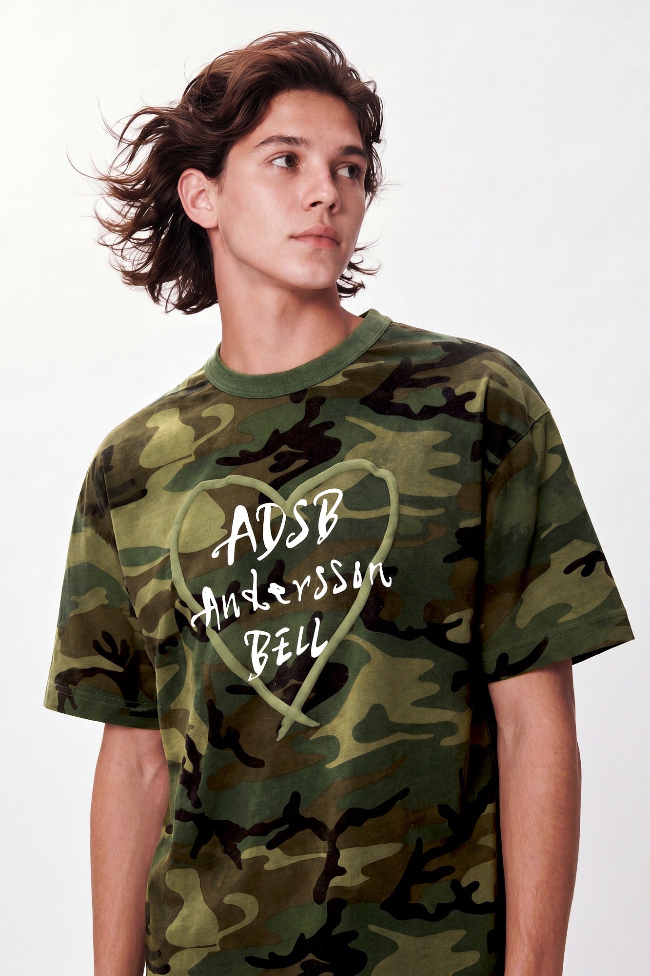 Andersson Bell - Unisex Heart Kelly Logo T-Shirt (Camouflage) product image 1 | TRAB K-Fashion Australia